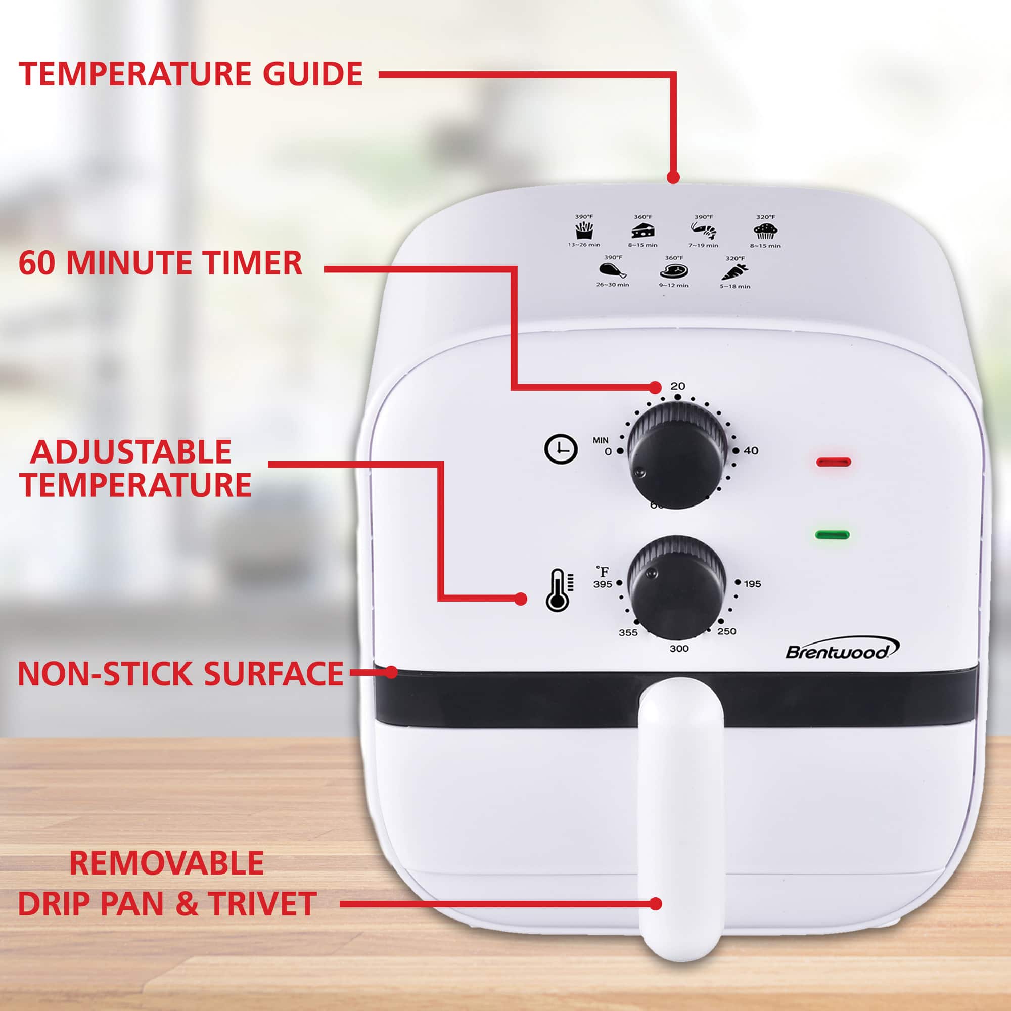 Brentwood White 1qt. 700 Watt Electric Air Fryer