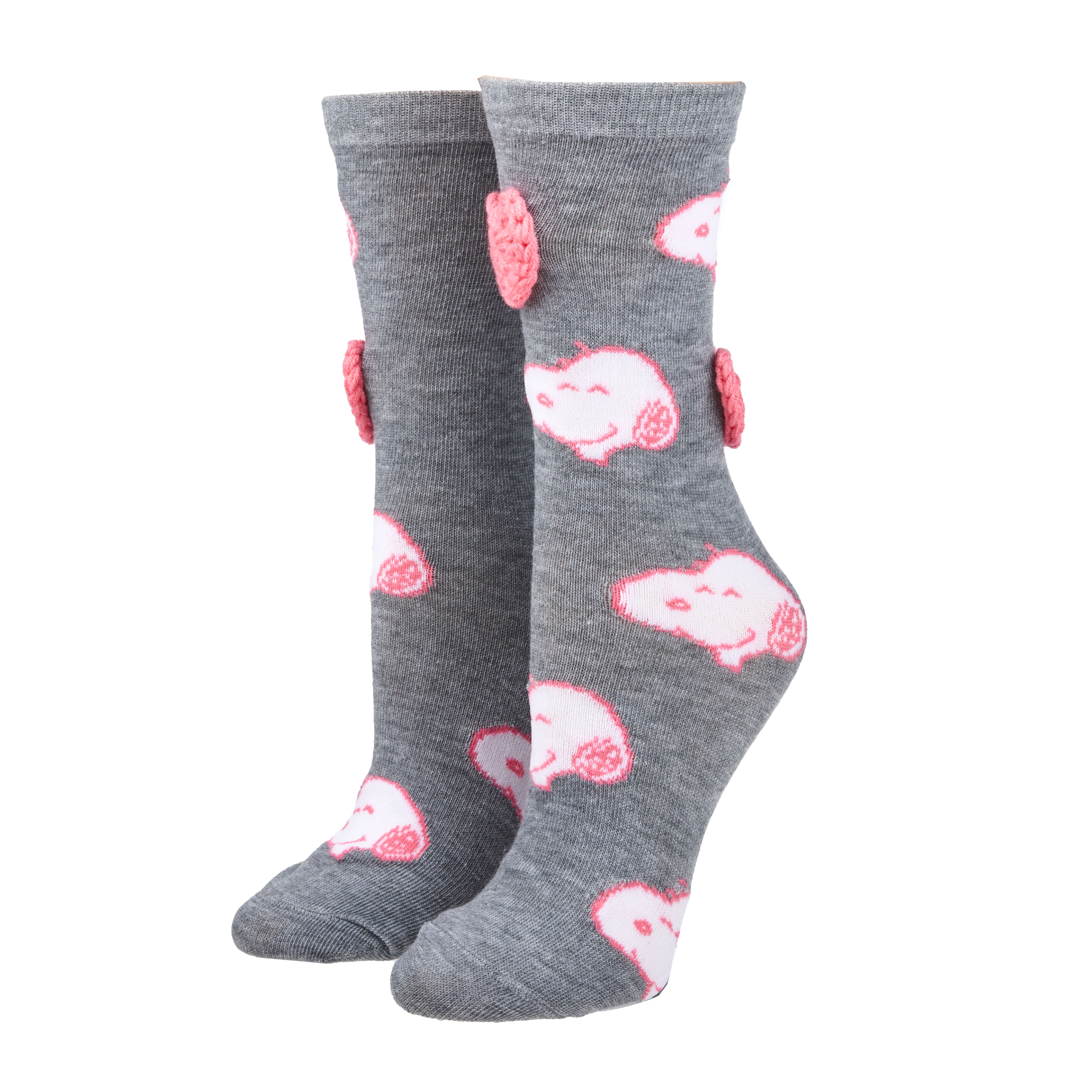 Peanuts&#xAE; Pink Snoopy Crochet 2 Pair Adult Crew Sock Set