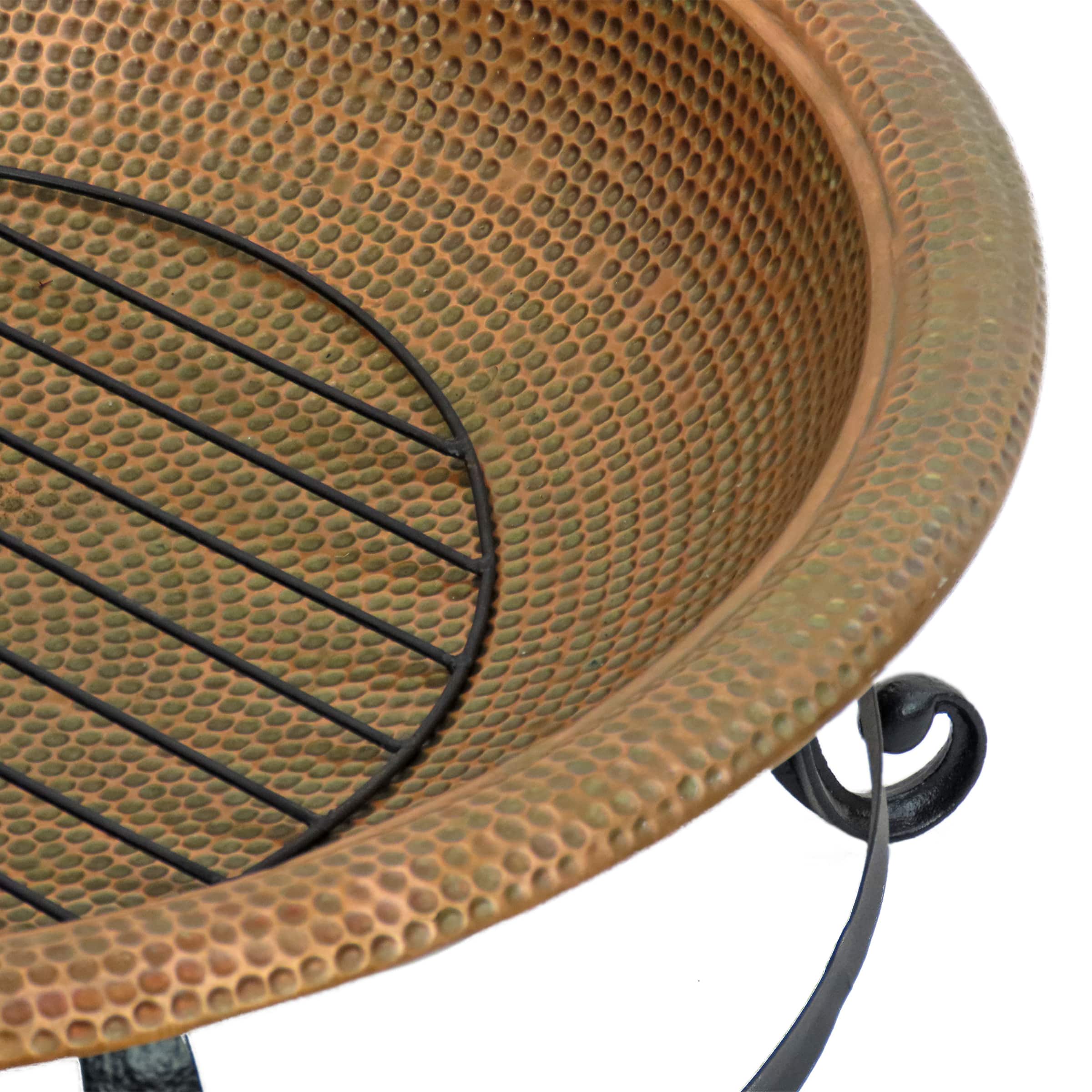 32" Copper Fire Pit with Stand & Tray Cover