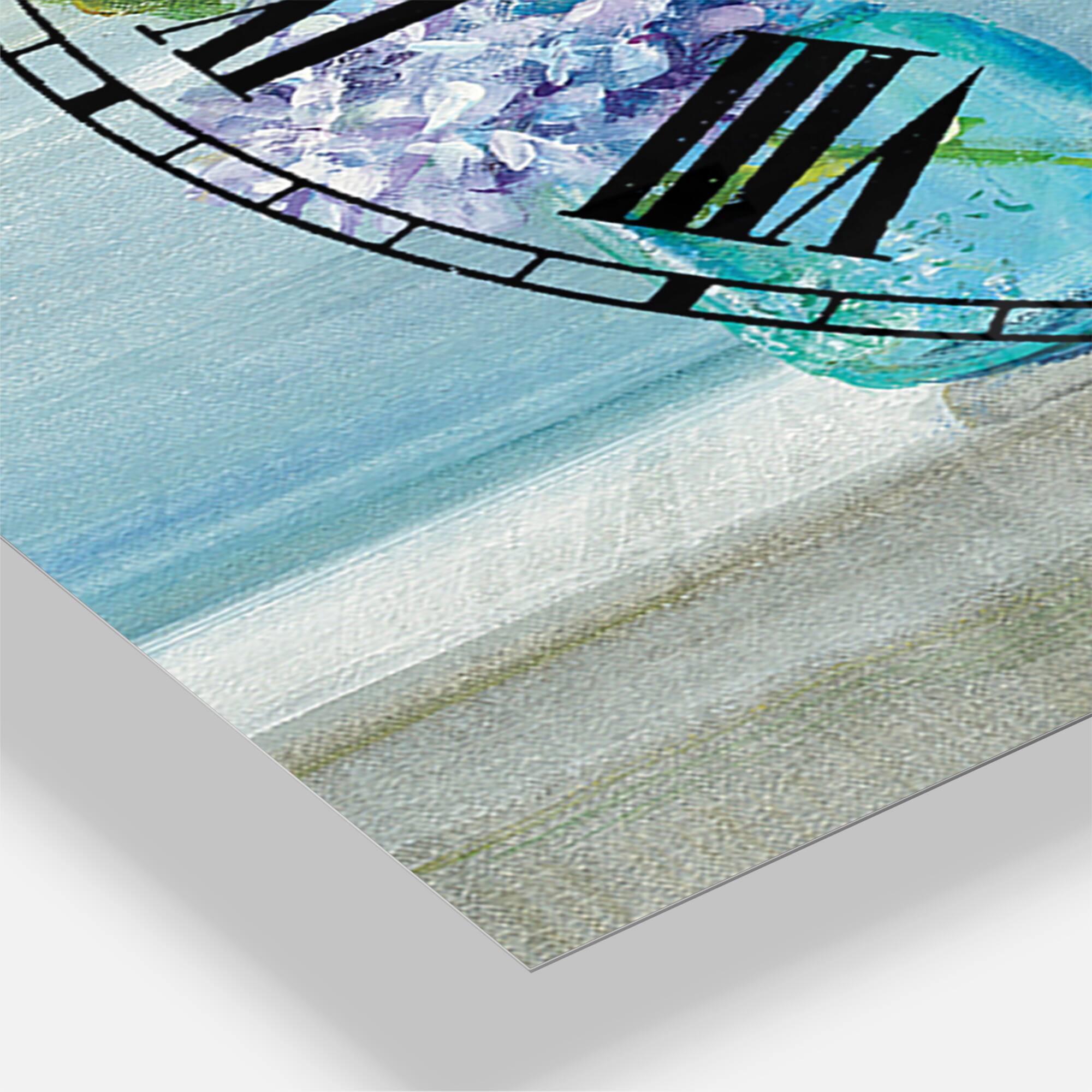 Designart &#x27;Coastl Flowers Bouquets Coastal Multipanel Wall Clock