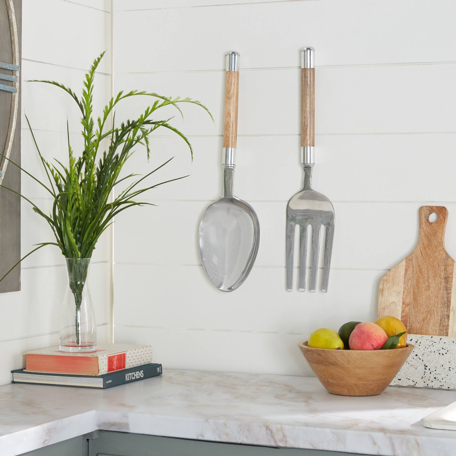 Silver Aluminum Fork & Spoon Traditional Wall DÃ©cor Set | Michaels