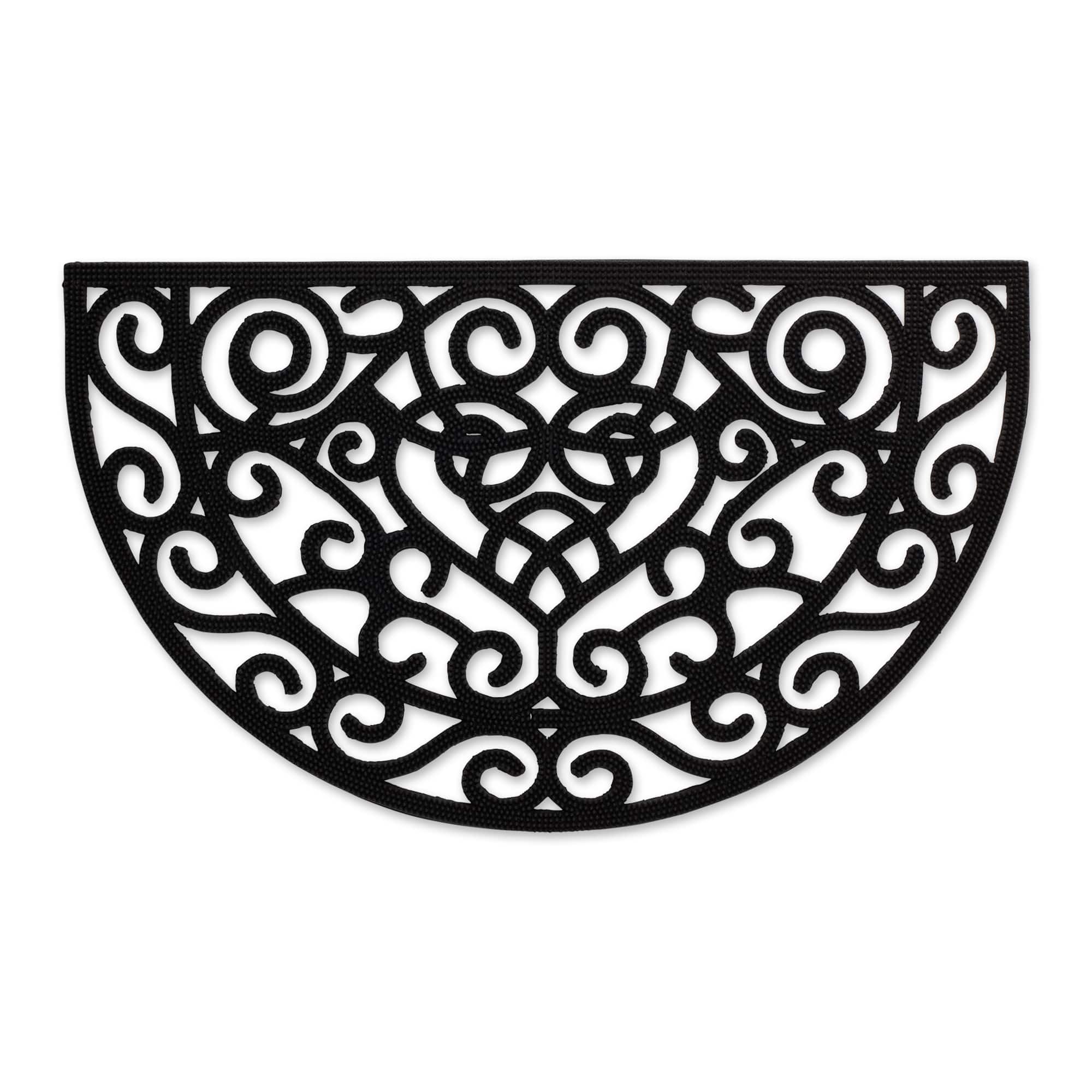 DII&#xAE; Heart Scroll Half Moon Pin Rubber Doormat