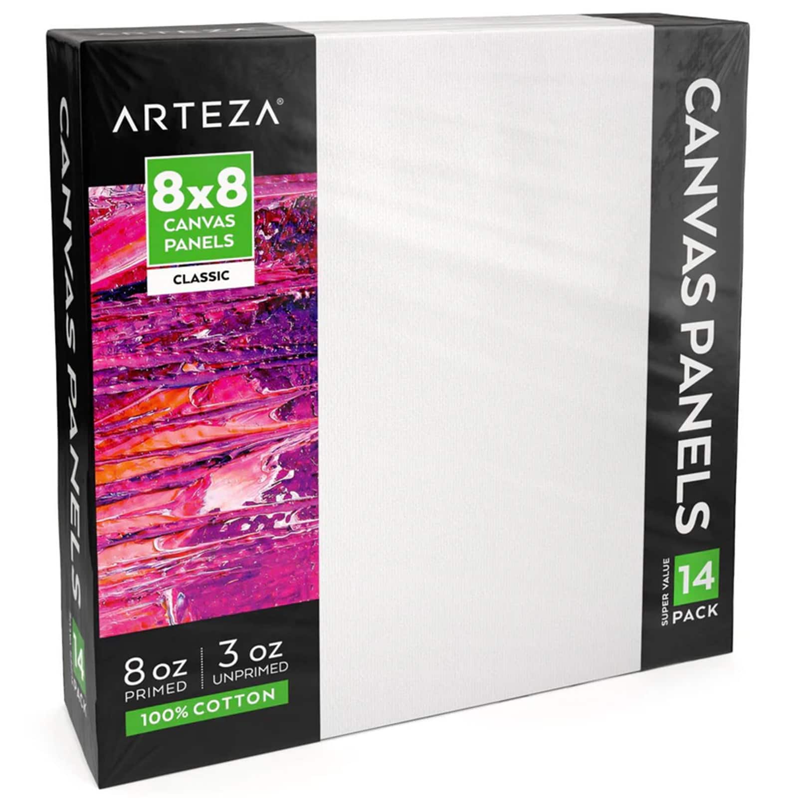 Arteza&#xAE; 8&#x22; x 8&#x22; White Canvas Panels, 14ct.
