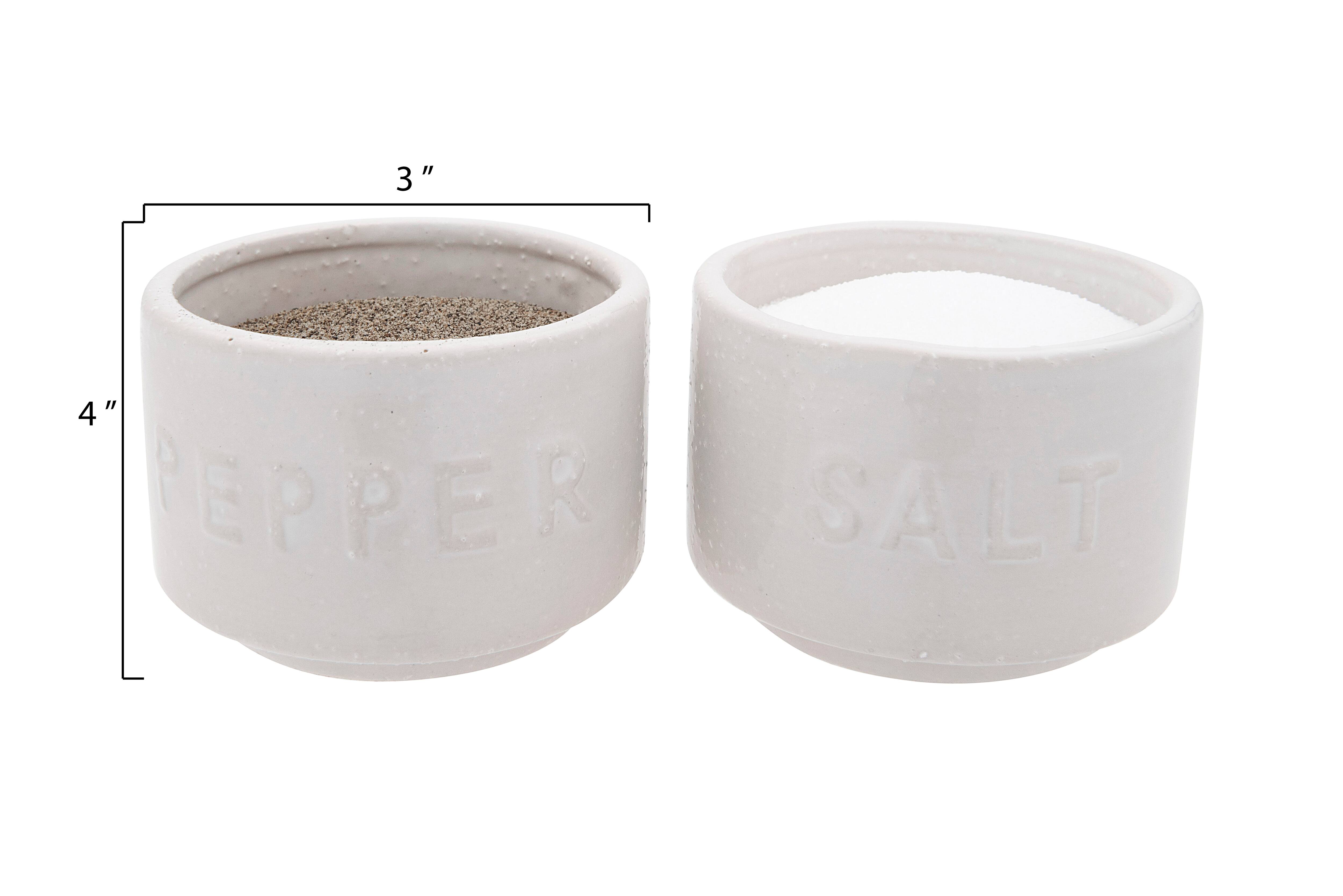 Hello Honey® White Stackable Stoneware Salt & Pepper Pinch Pots with Lid Set