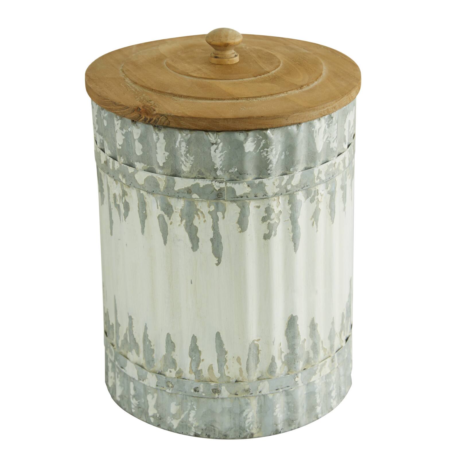 White Metal Farmhouse Decorative Jar Set