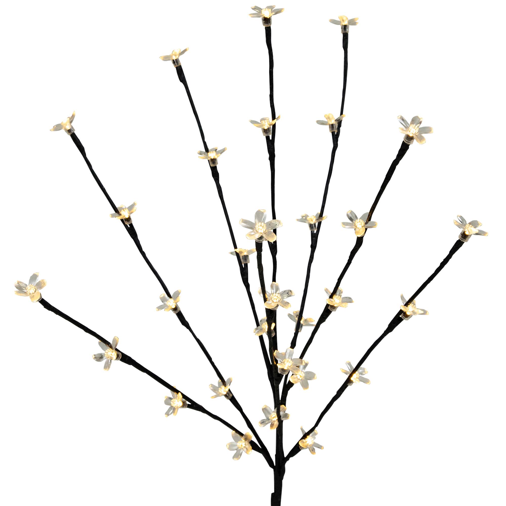 Set of 3 Pre-Lit Cherry Blossom Artificial Tree Branches 2.5&#x27; - Warm White LED Lights