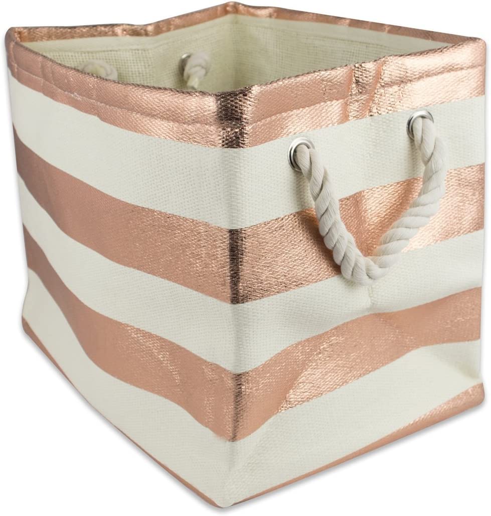 DII&#xAE; Large Striped Rectangle Woven Paper Storage Basket