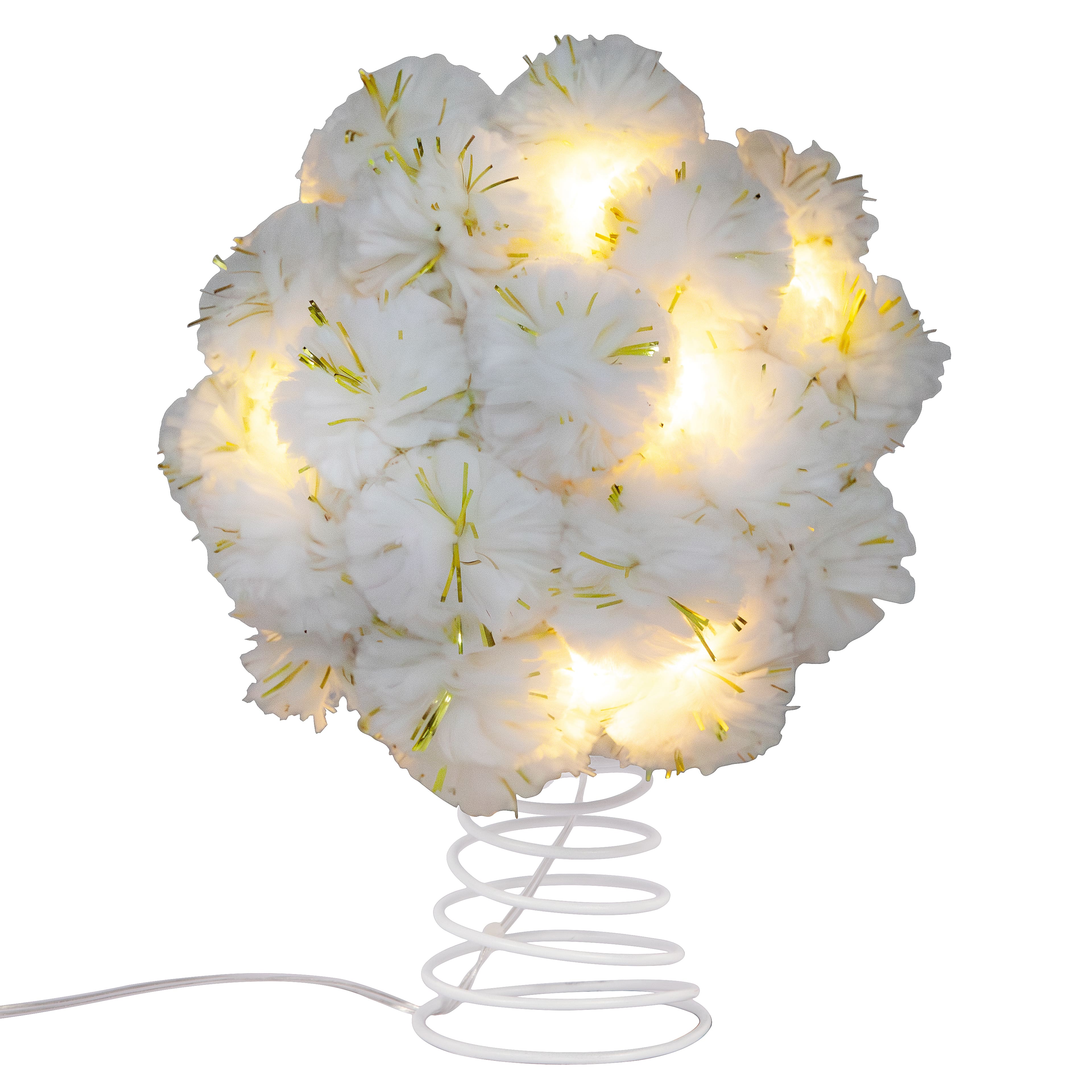 15ct. Warm White LED Cream Pom Pom Ball Tree Topper by Ashland&#xAE;