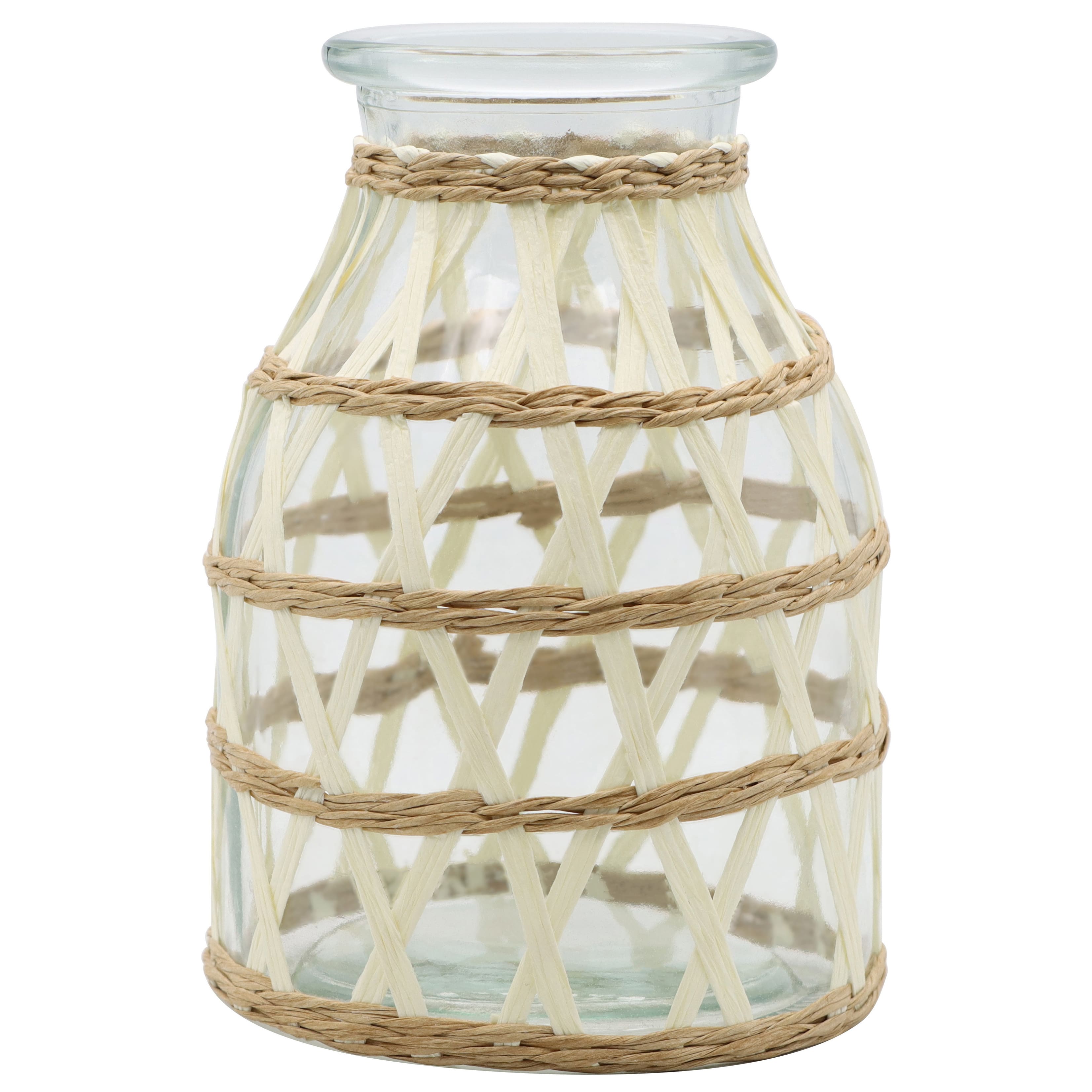 7&#x22; Rattan Weave Glass Bottle Vase by Ashland&#xAE;