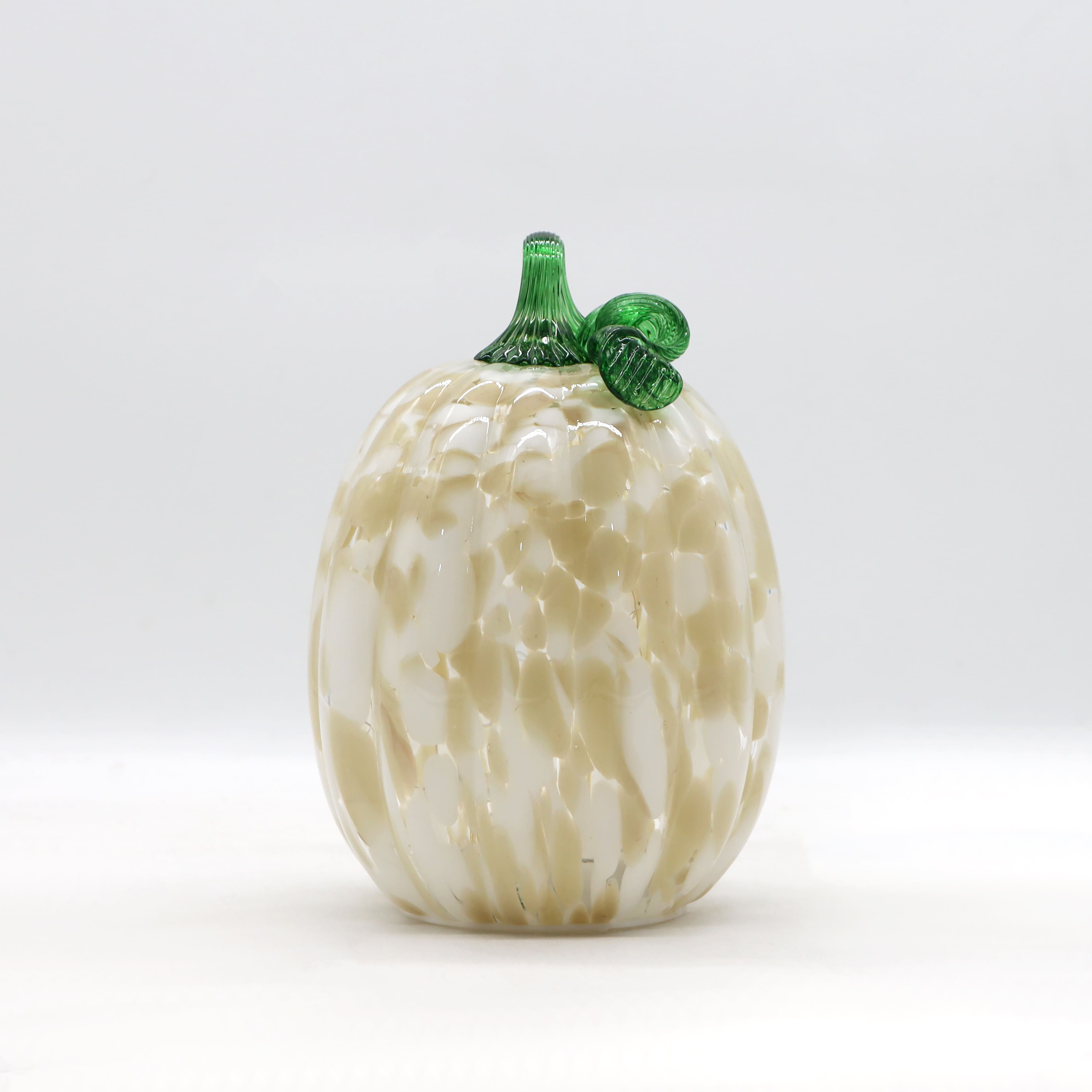 Warm White LED Orange Glass Pumpkin by Ashland