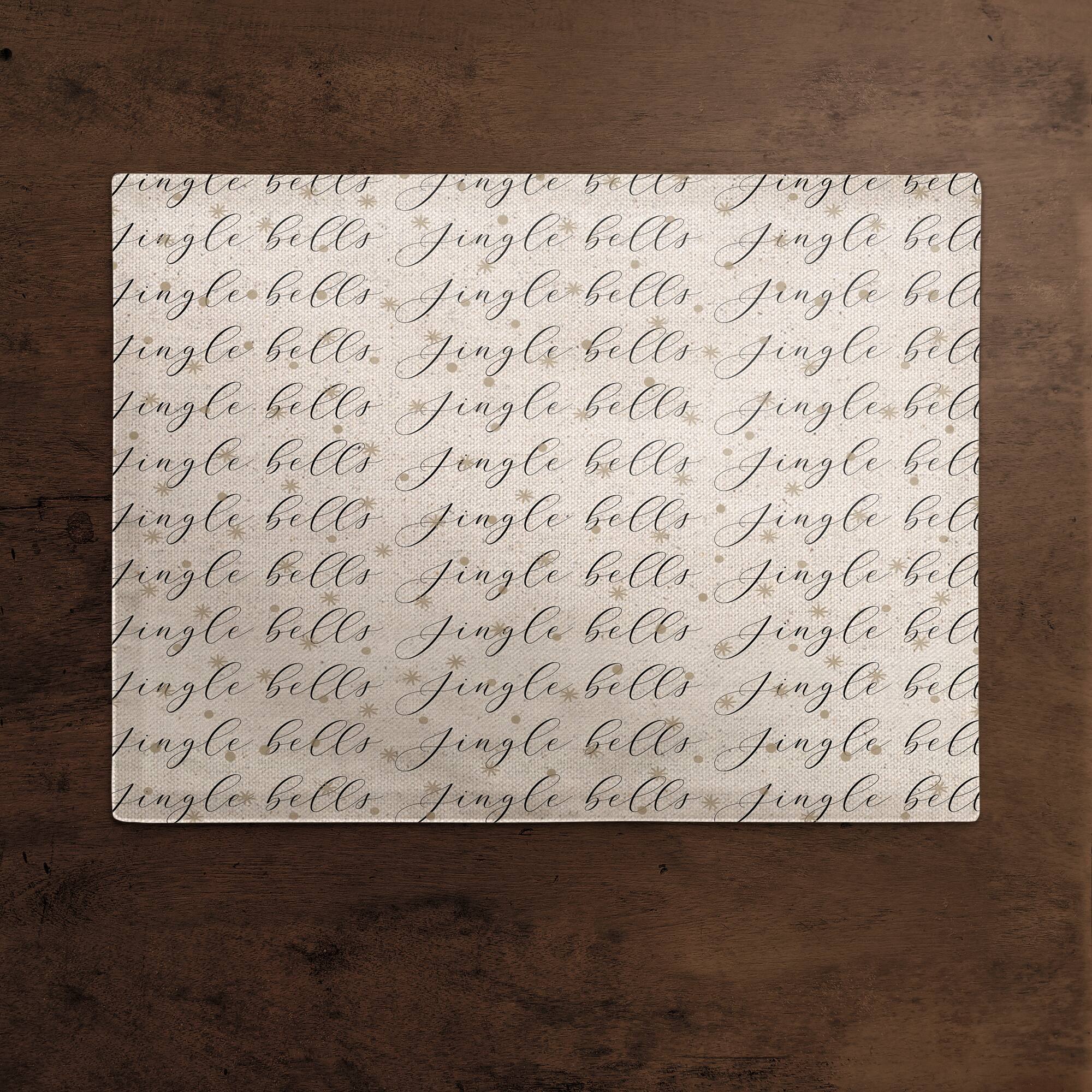 Jingle Bells Script 14" x 18" Cotton Twill Placemat