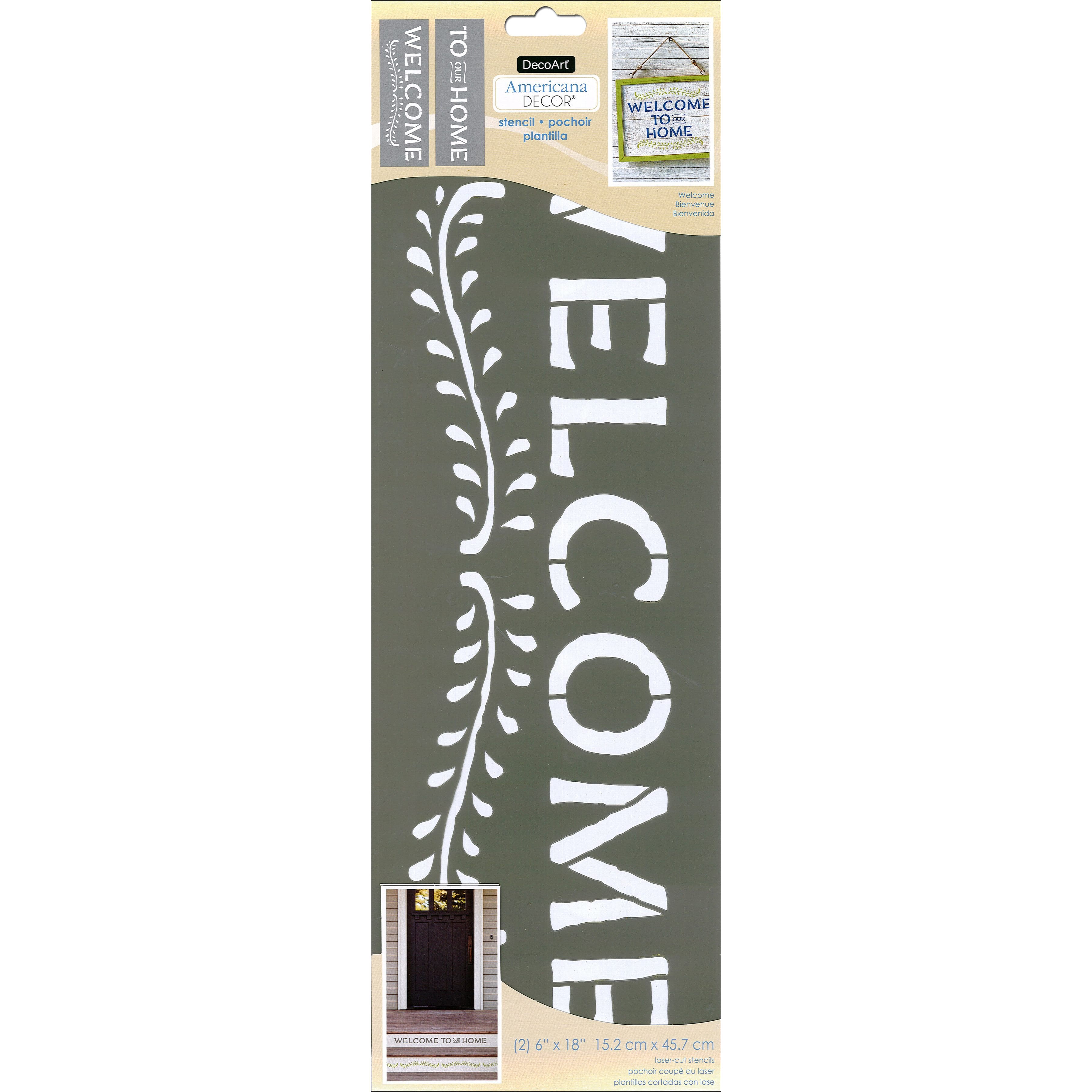 DecoArt Americana Decor 2ct. Welcome Stencils, 6 x 18 By Deco Art