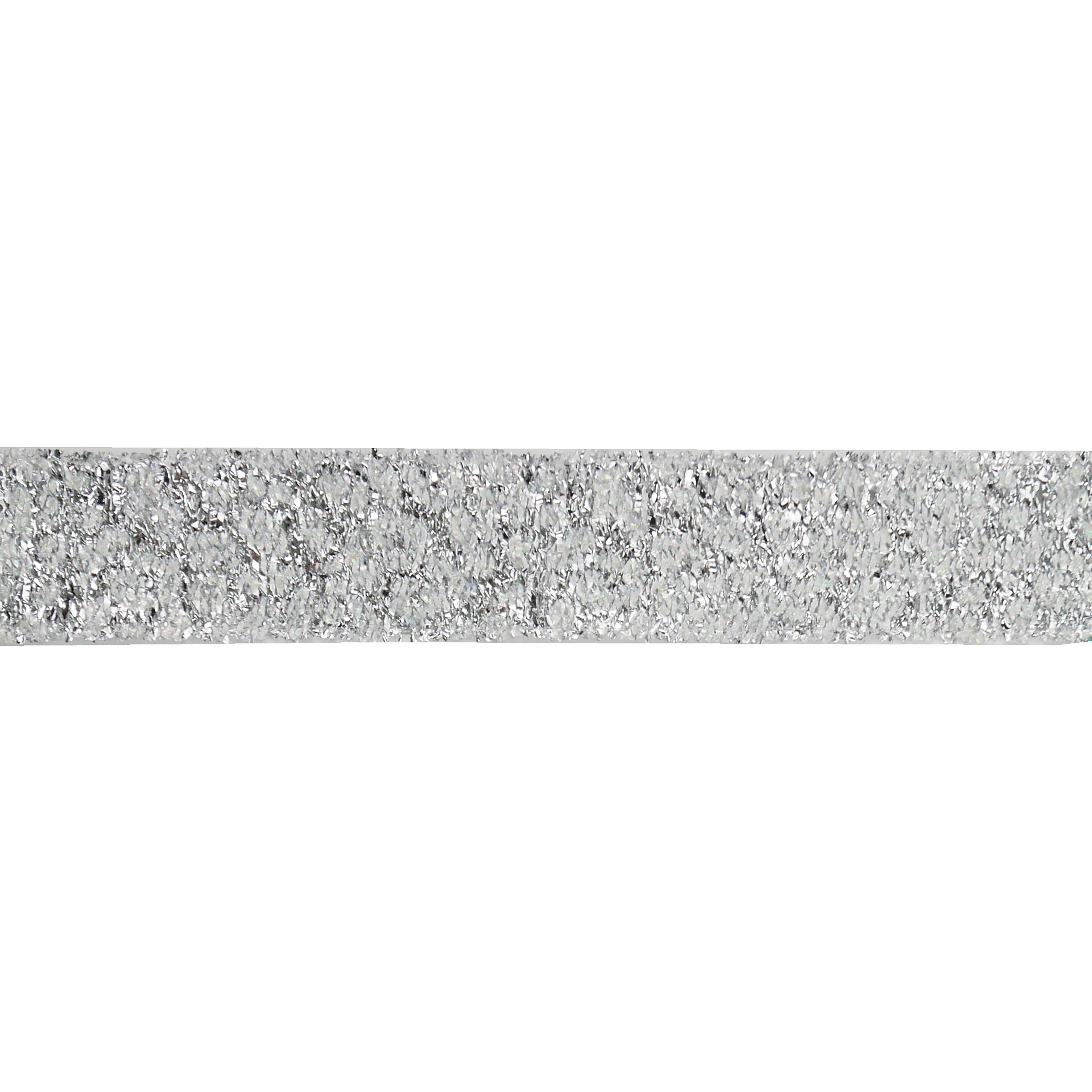 1.5&#x22; x 25ft. Silver Tinsel Metallic Ribbon by Celebrate It&#xAE;