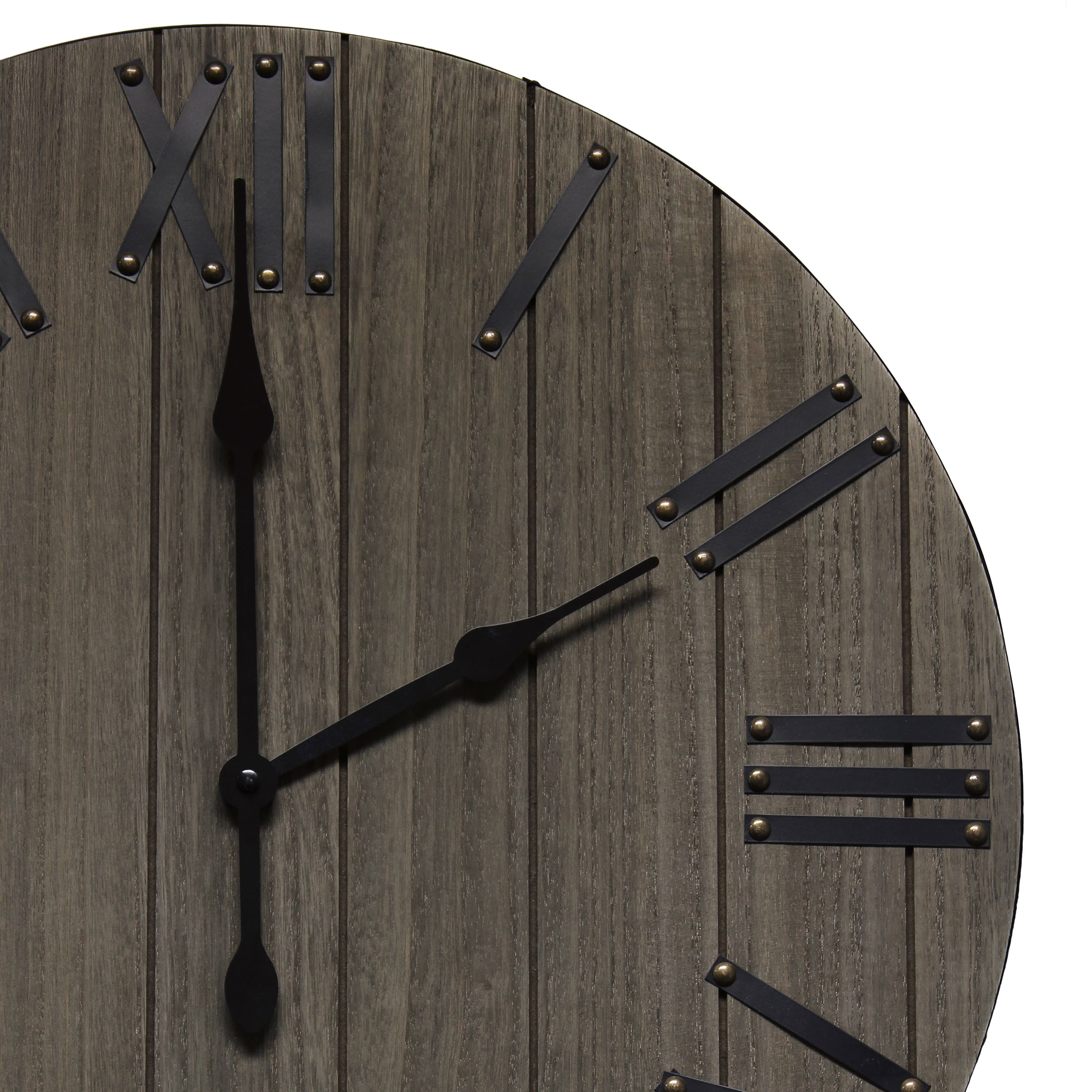 Elegant Designs Handsome 21&#x22; Farmhouse Wood Wall Clock