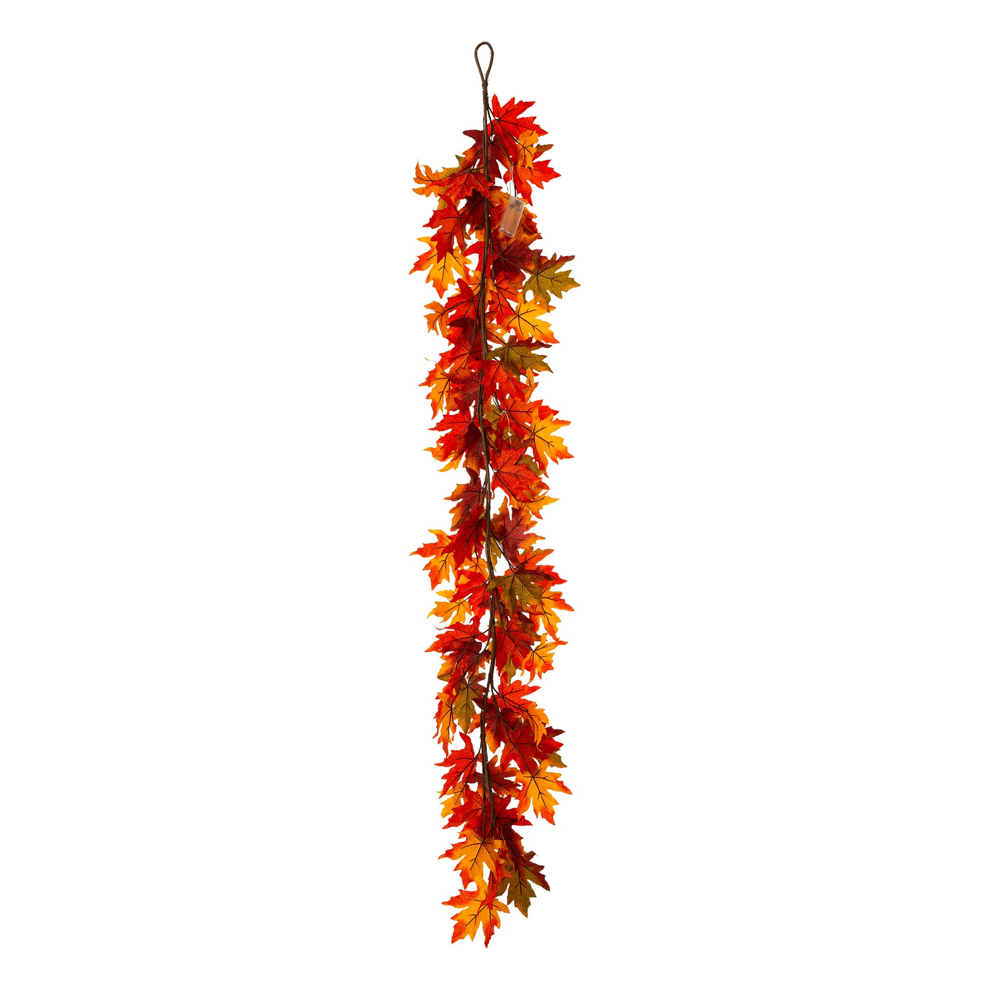 Glitzhome&#xAE; 6ft. Fall Lighted Maple Leaves Garland