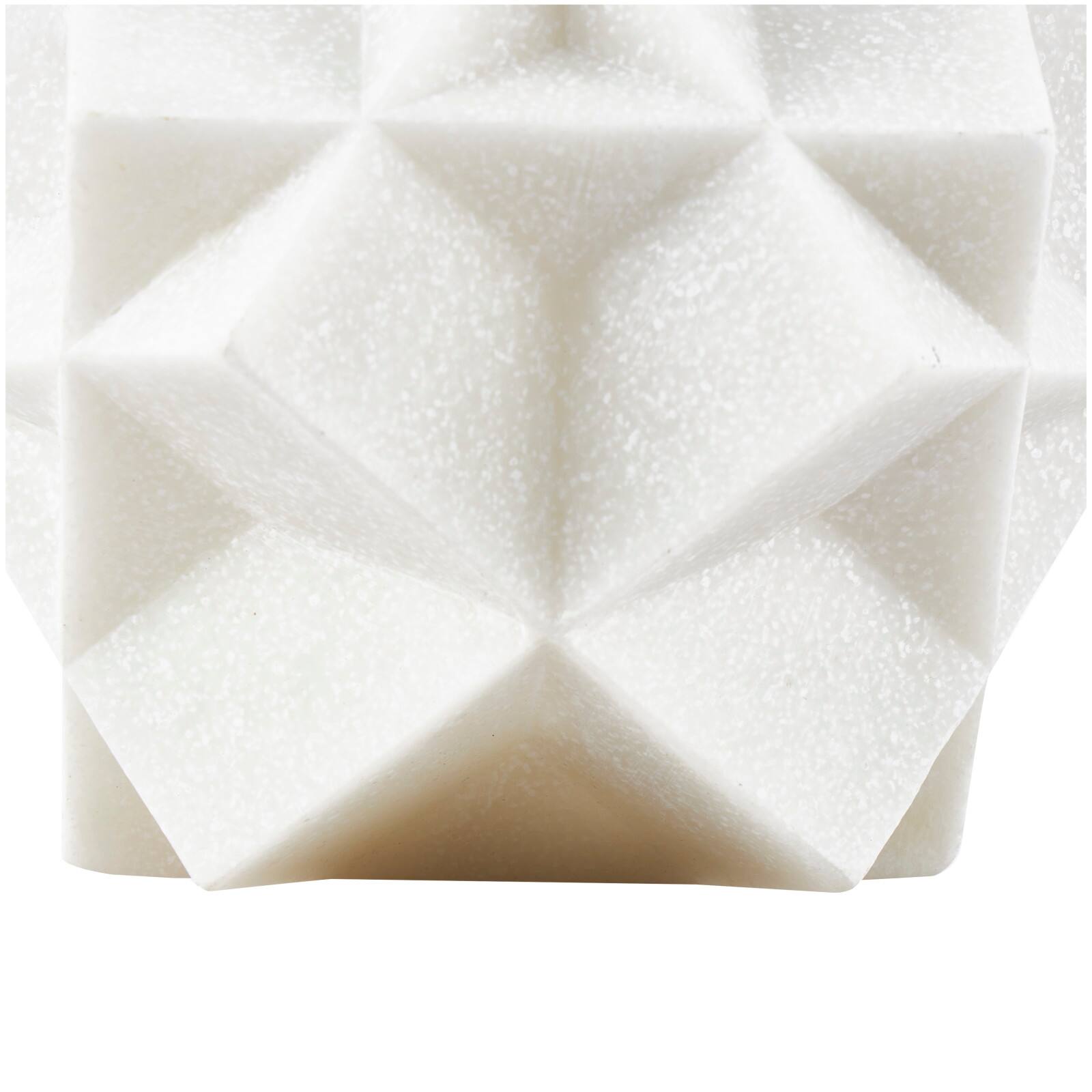 7&#x22; White Polystone Geometric Dimensional Ball Sculpture D&#xE9;cor