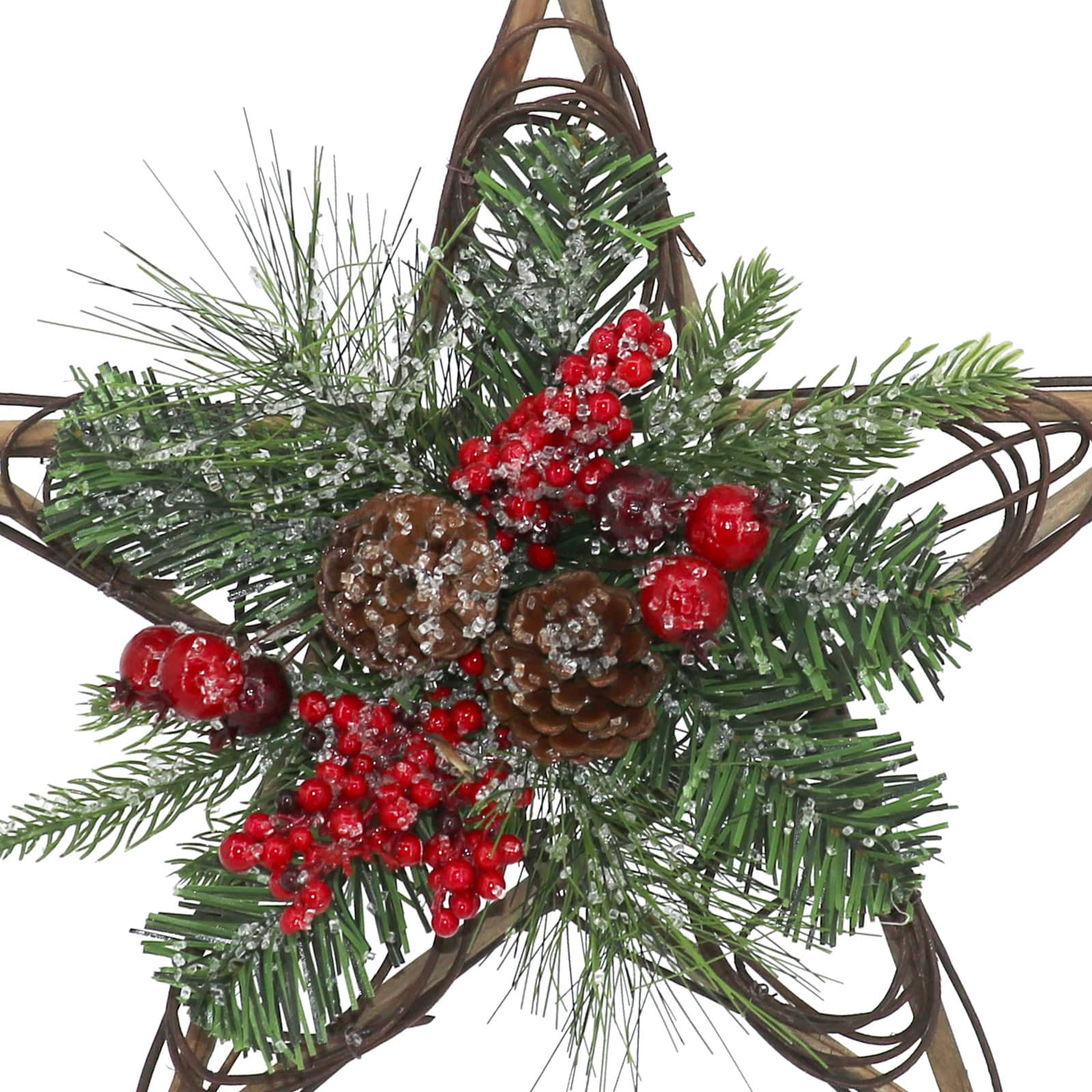 15&#x22; Iced Red Berry &#x26; Pinecone Star by Ashland&#xAE;