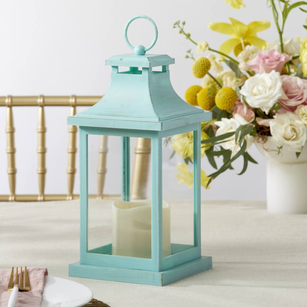 Kate Aspen&#xAE; Blue Hampton LED Vintage Decorative Lantern