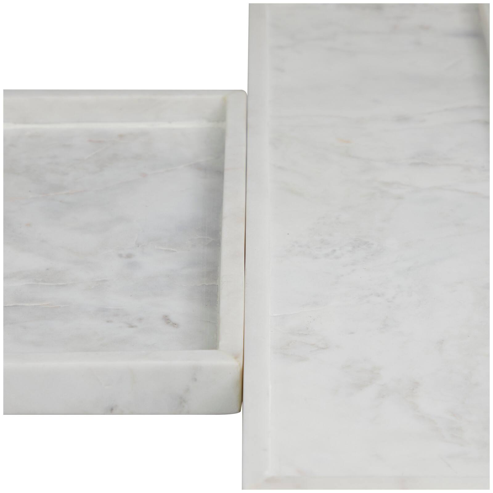 CosmoLiving by Cosmopolitan White Marble Slim Tray Set