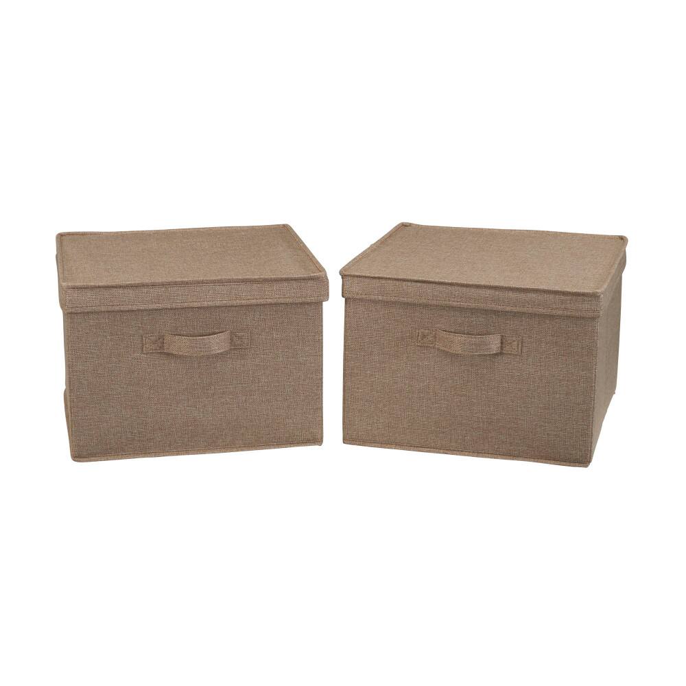 Household Essentials Canvas Storage Boxes with Lids, 2ct.