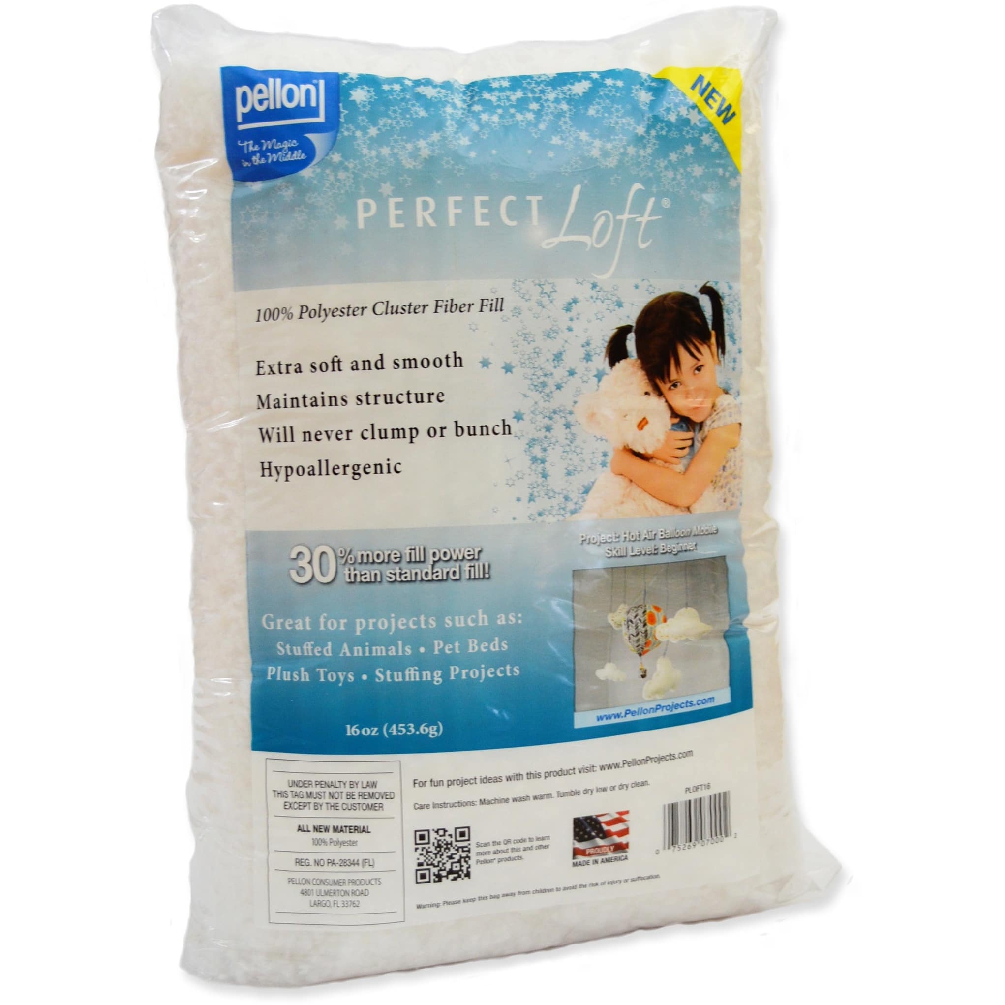 Pellon® Perfect Loft® White Cluster Fiber Fill, 16oz.