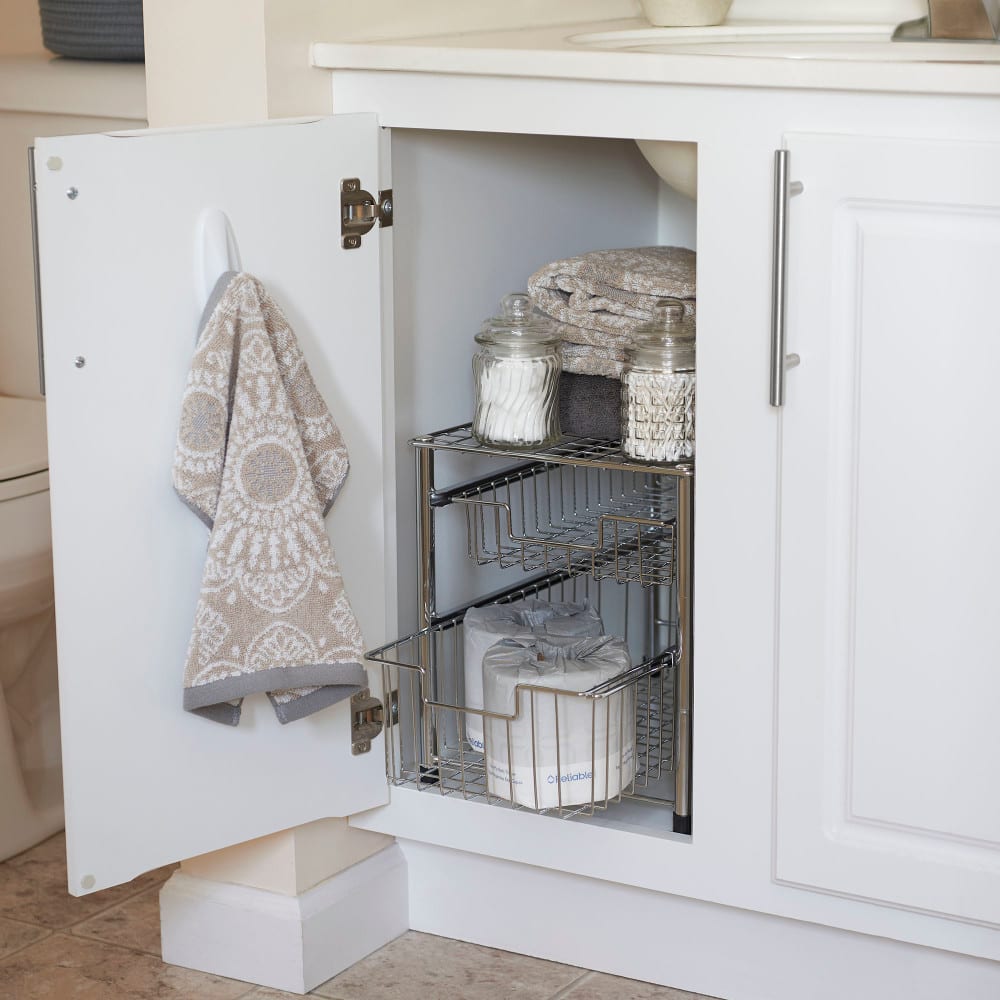 Household Essentials Sliding 2-Basket Cabinet Organizer