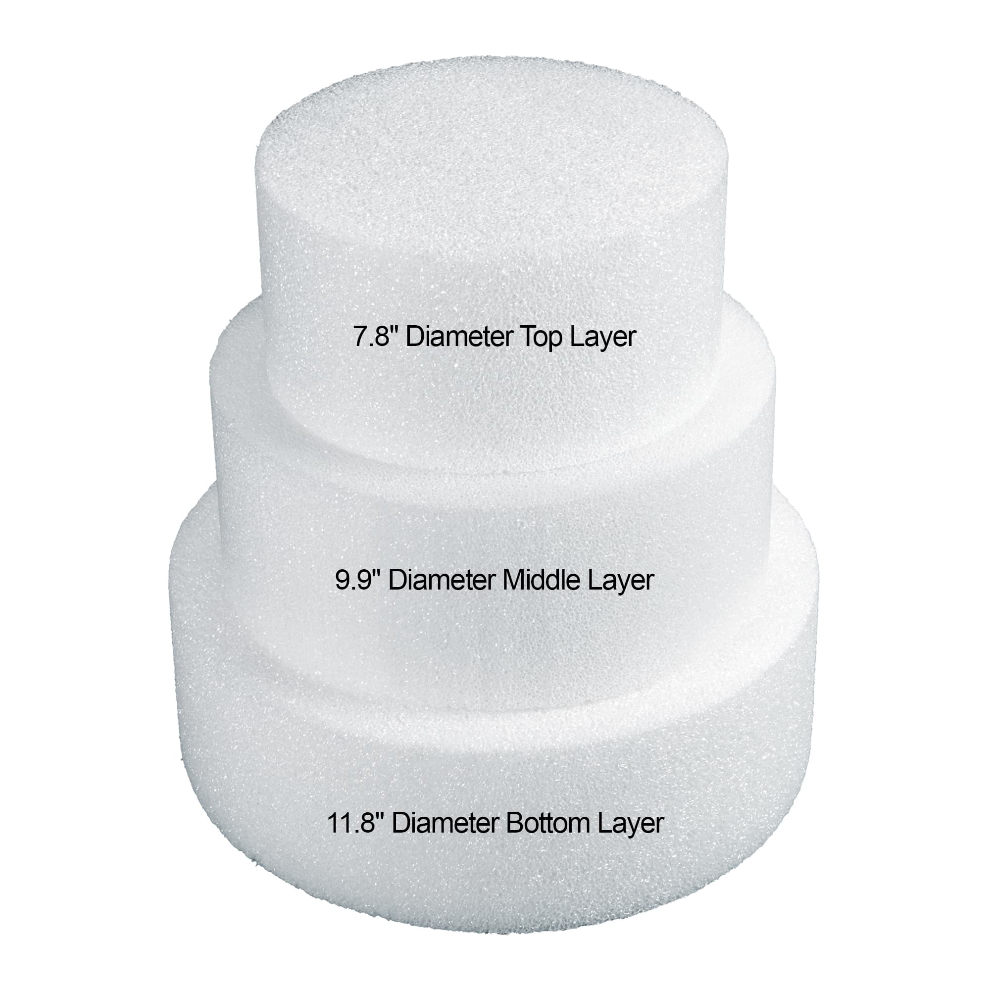 12 Pack: FloraCraft® CraftFōM Round Cake Form White, 4" x 9.9"