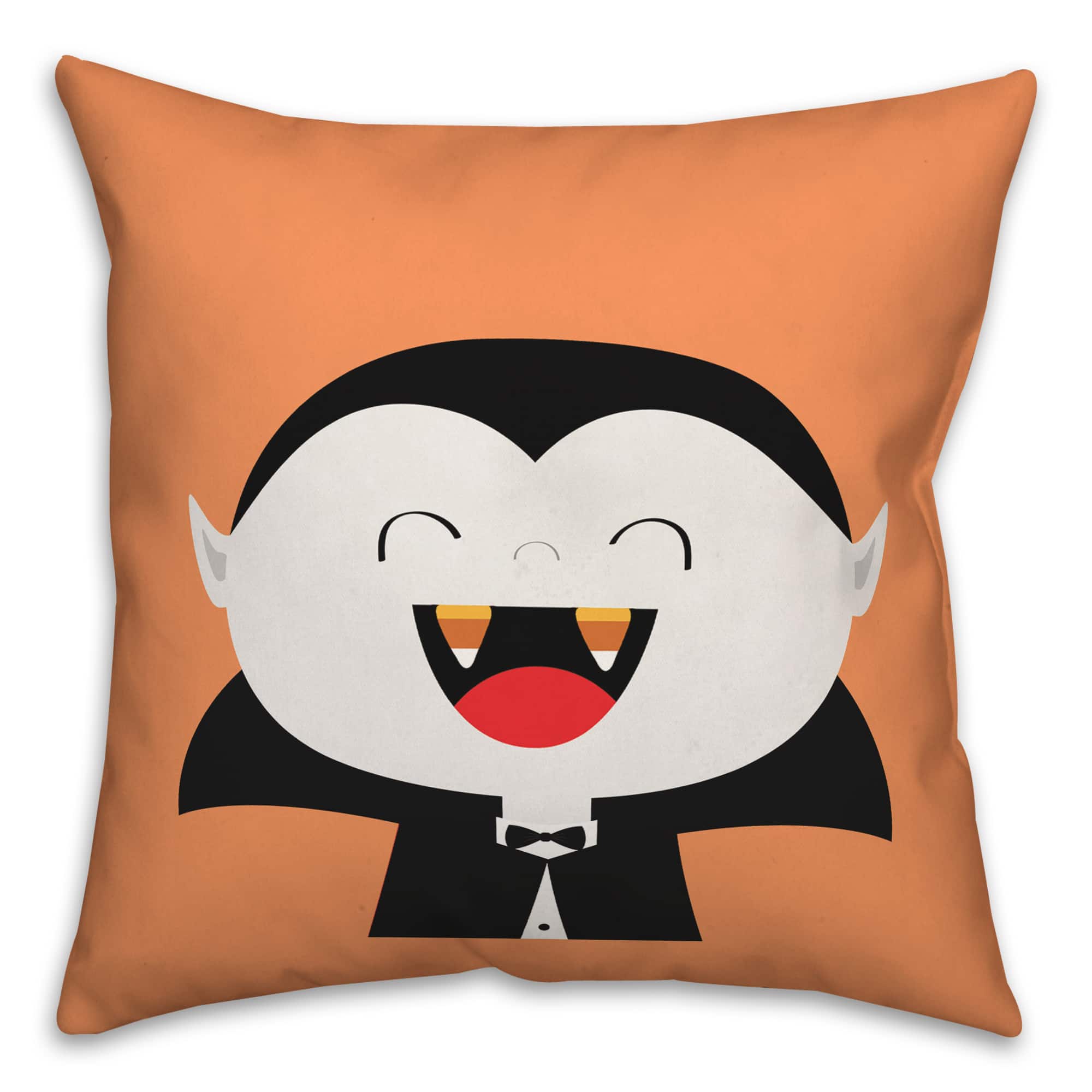 Vampire Candy Corn Fangs Throw Pillow