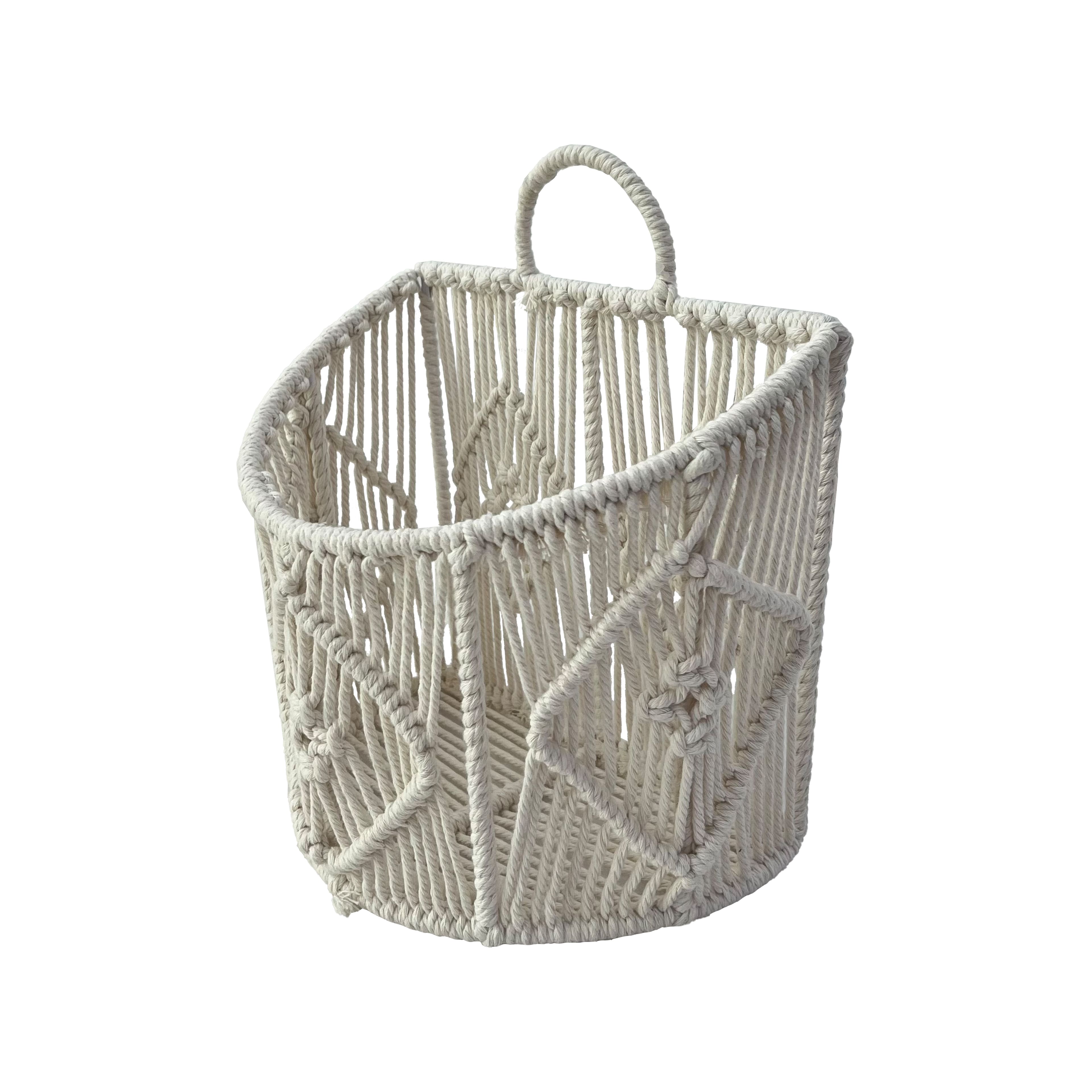 Small White Macrame Hanging Basket by Ashland&#xAE;