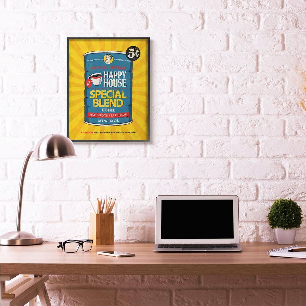 Stupell Industries Happy House Coffee Vintage Comic Book Framed Giclee Textured Wall Art