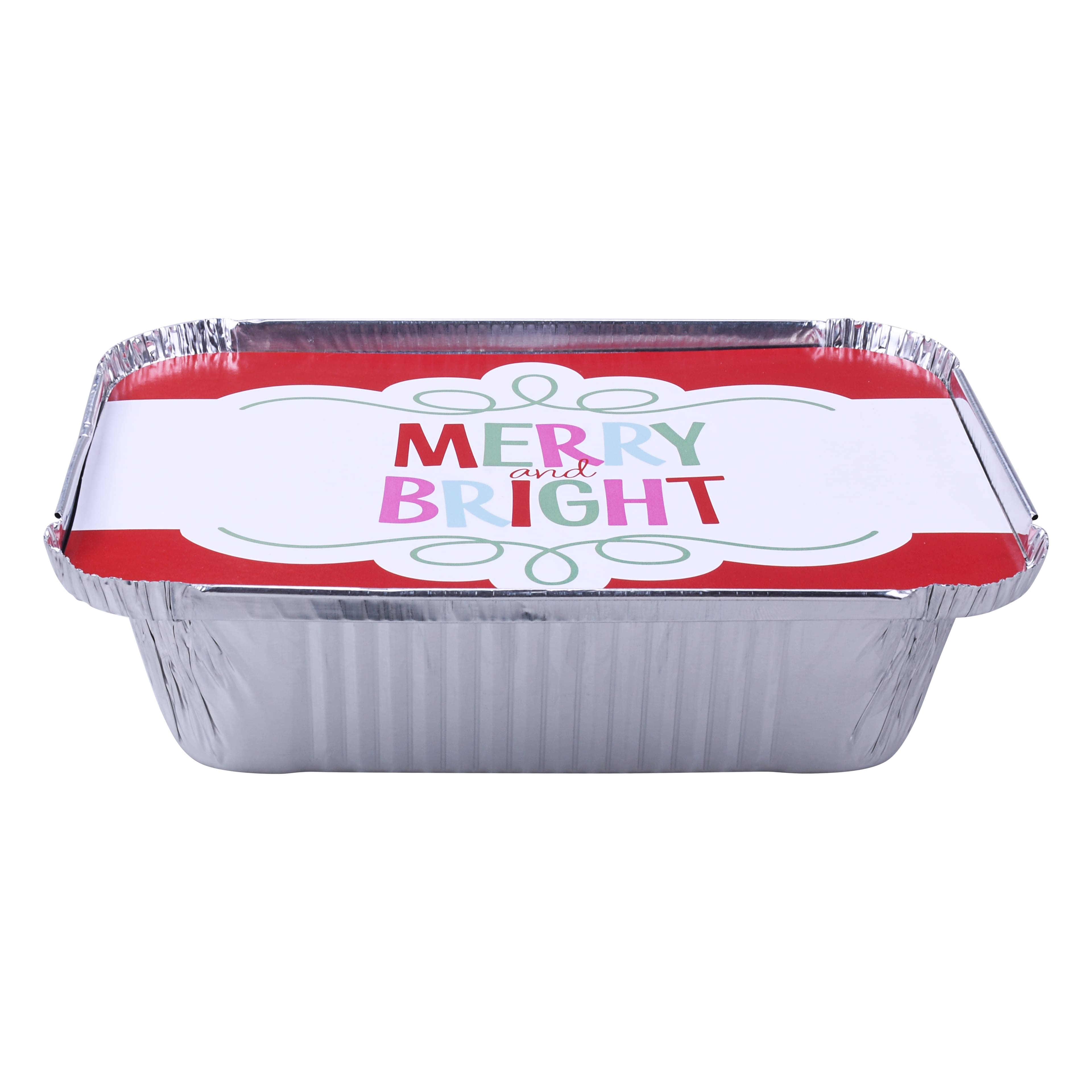 7&#x22; x 5&#x22; Merry &#x26; Bright Rectangle Aluminum Baking Pan Sets, 4ct. by Celebrate It&#xAE;