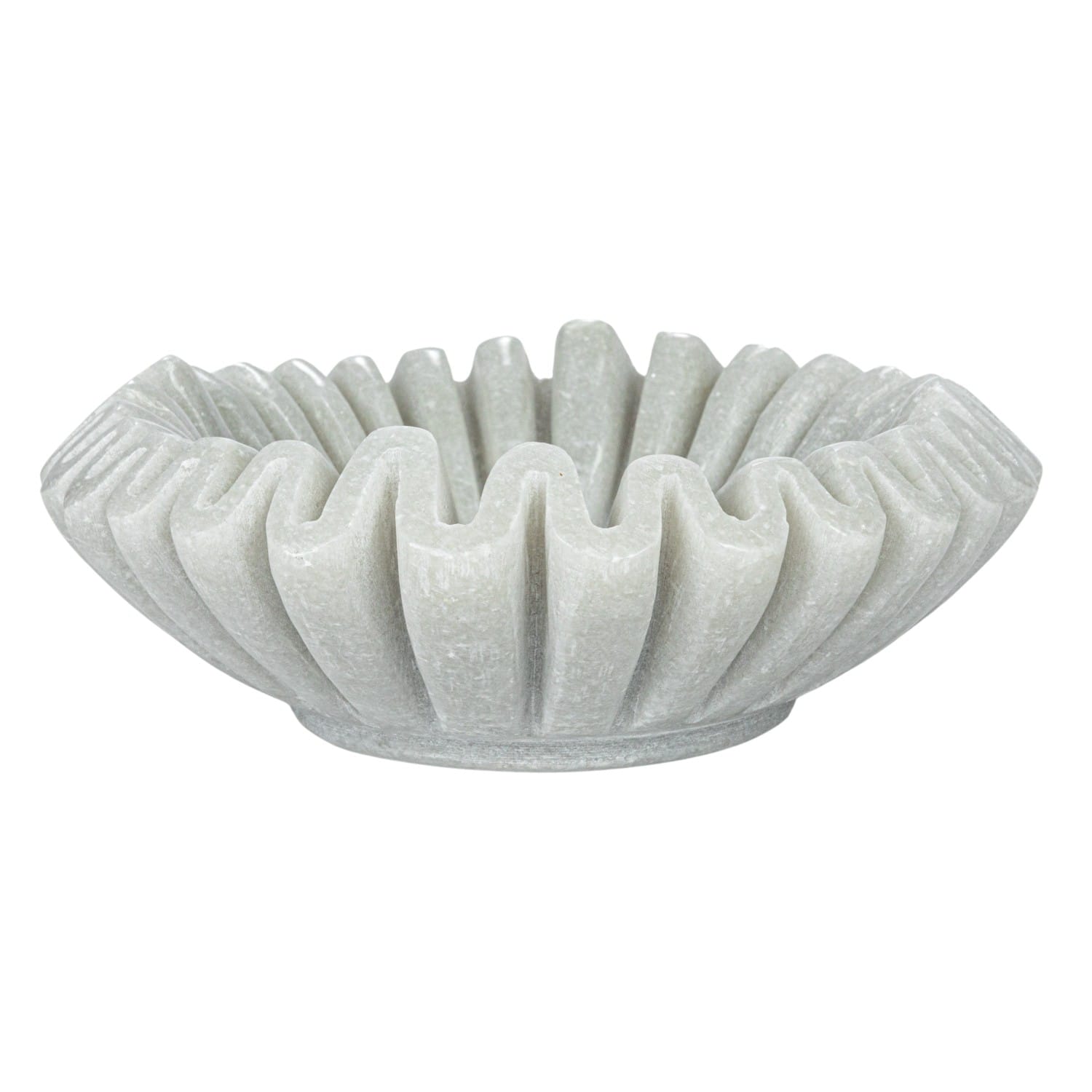 Hello Honey® 7" White Round Marble Pleated Dish