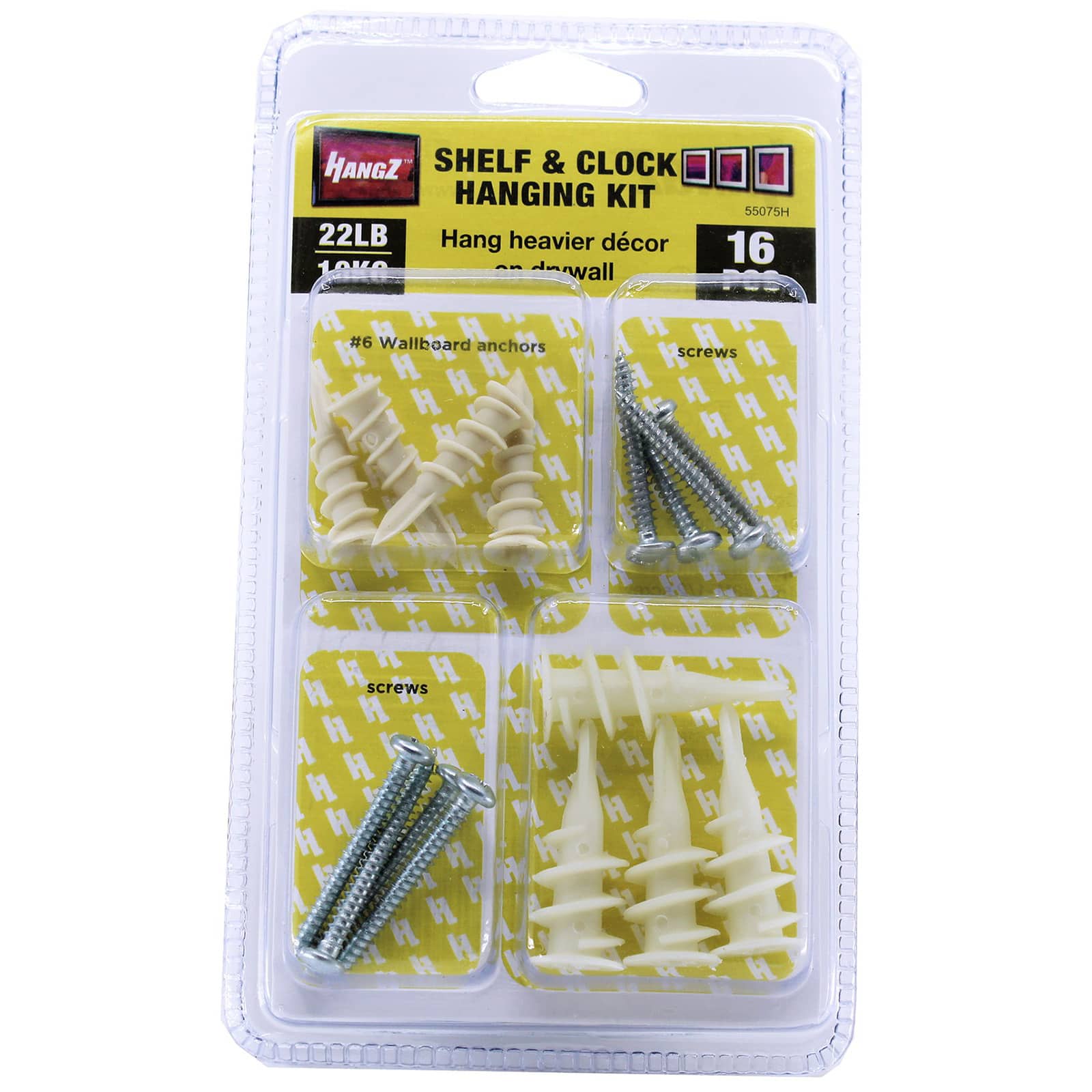 HangZ&#xAE; 22lb. Shelf &#x26; Clock Hanging Kit