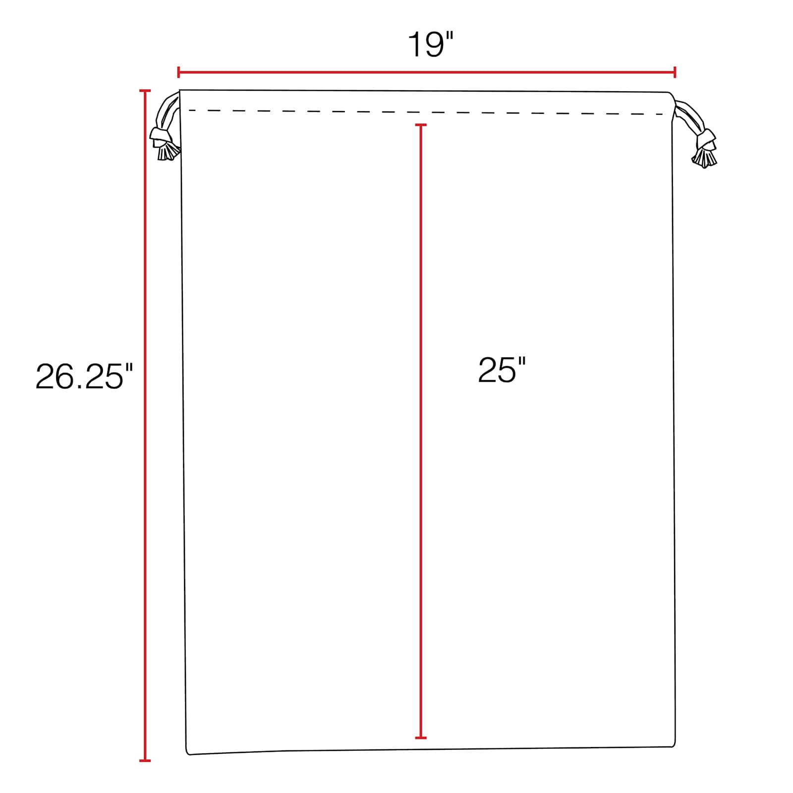 Personality Case™ 19" x 26" Sleigh Mail Cotton Christmas Drawstring Bag