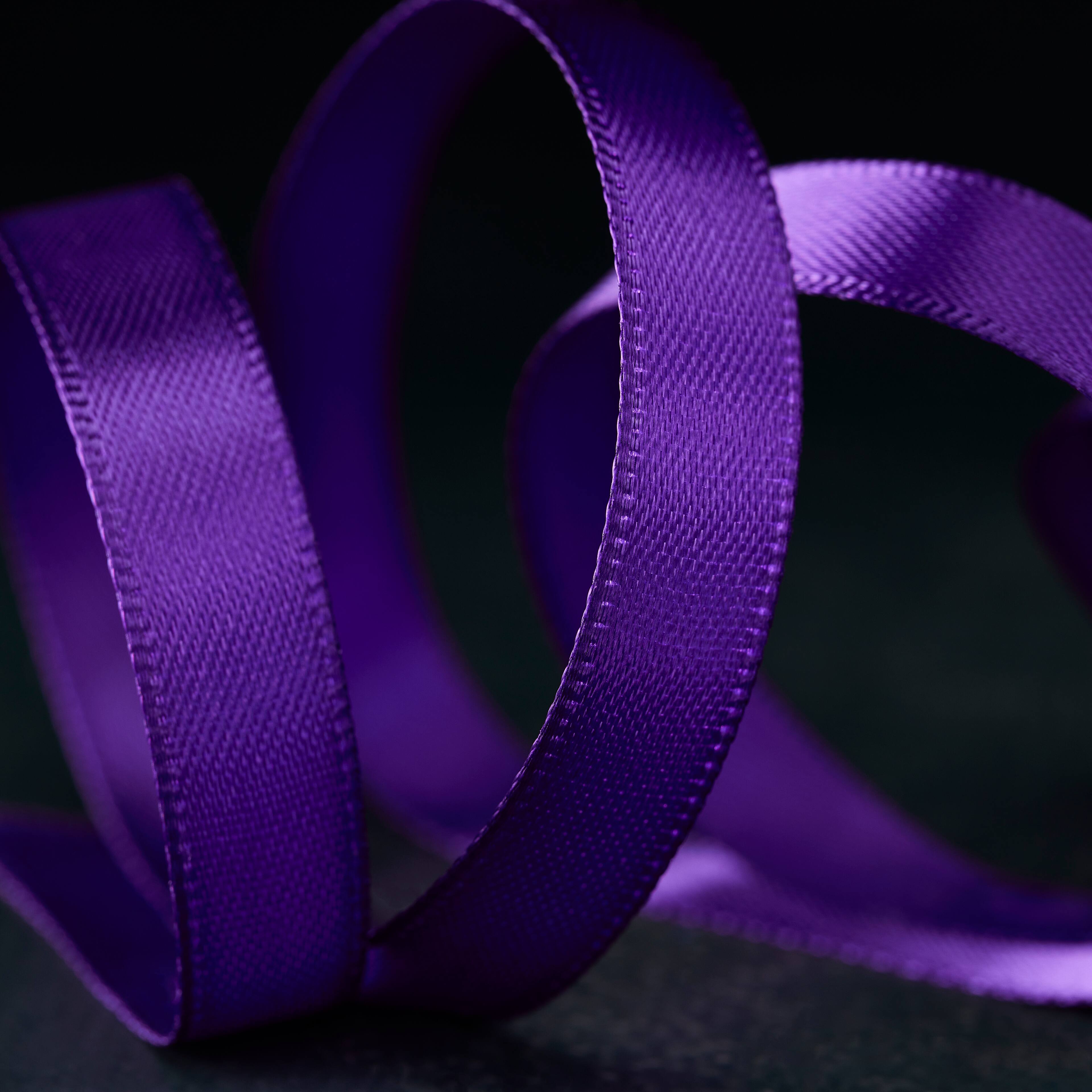 12 Pack: 3/8" x 10yd. Purple Satin Double-Faced Ribbon by Celebrate It® 360°™