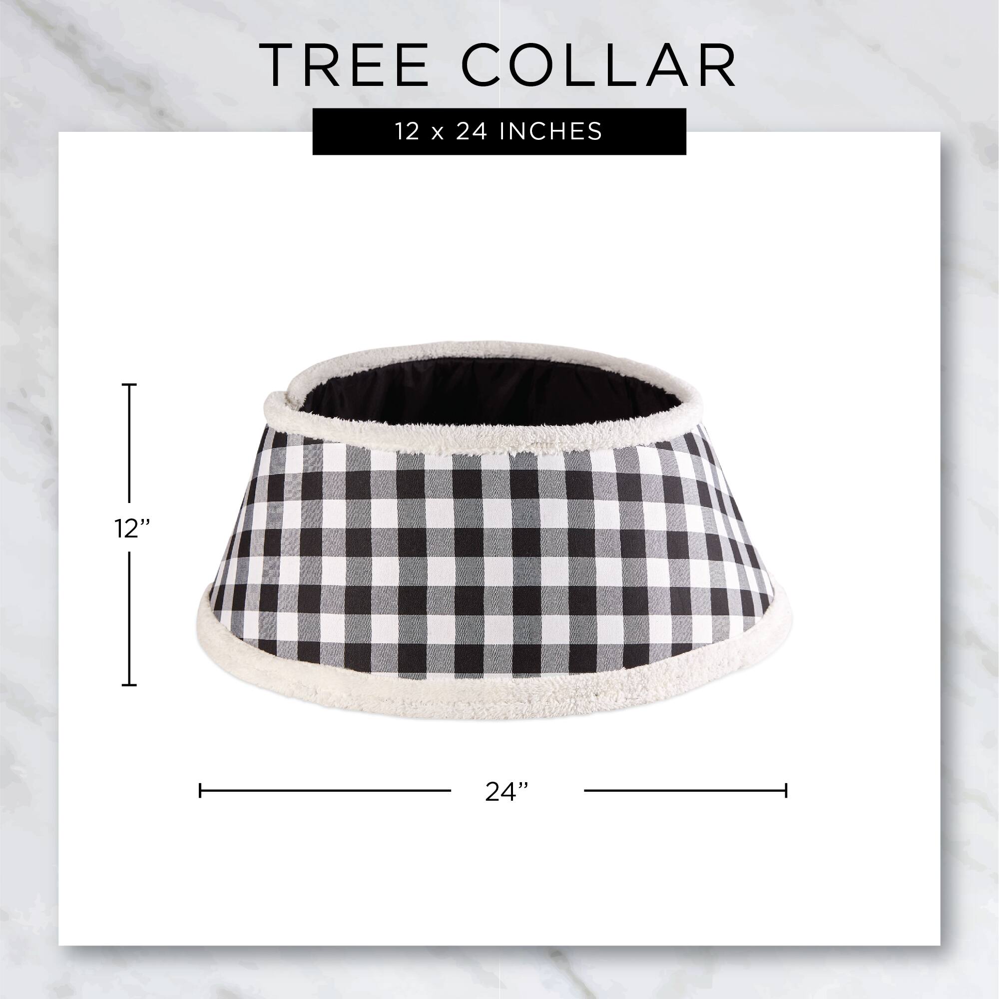 DII® Black & White Buffalo Check Holiday Tree Collar