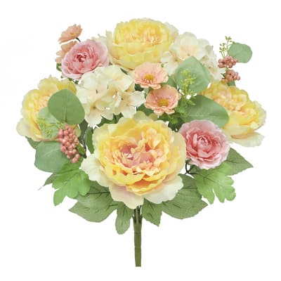 21" Yellow & Pink Peony Mix Deluxe Bush by Ashland® image