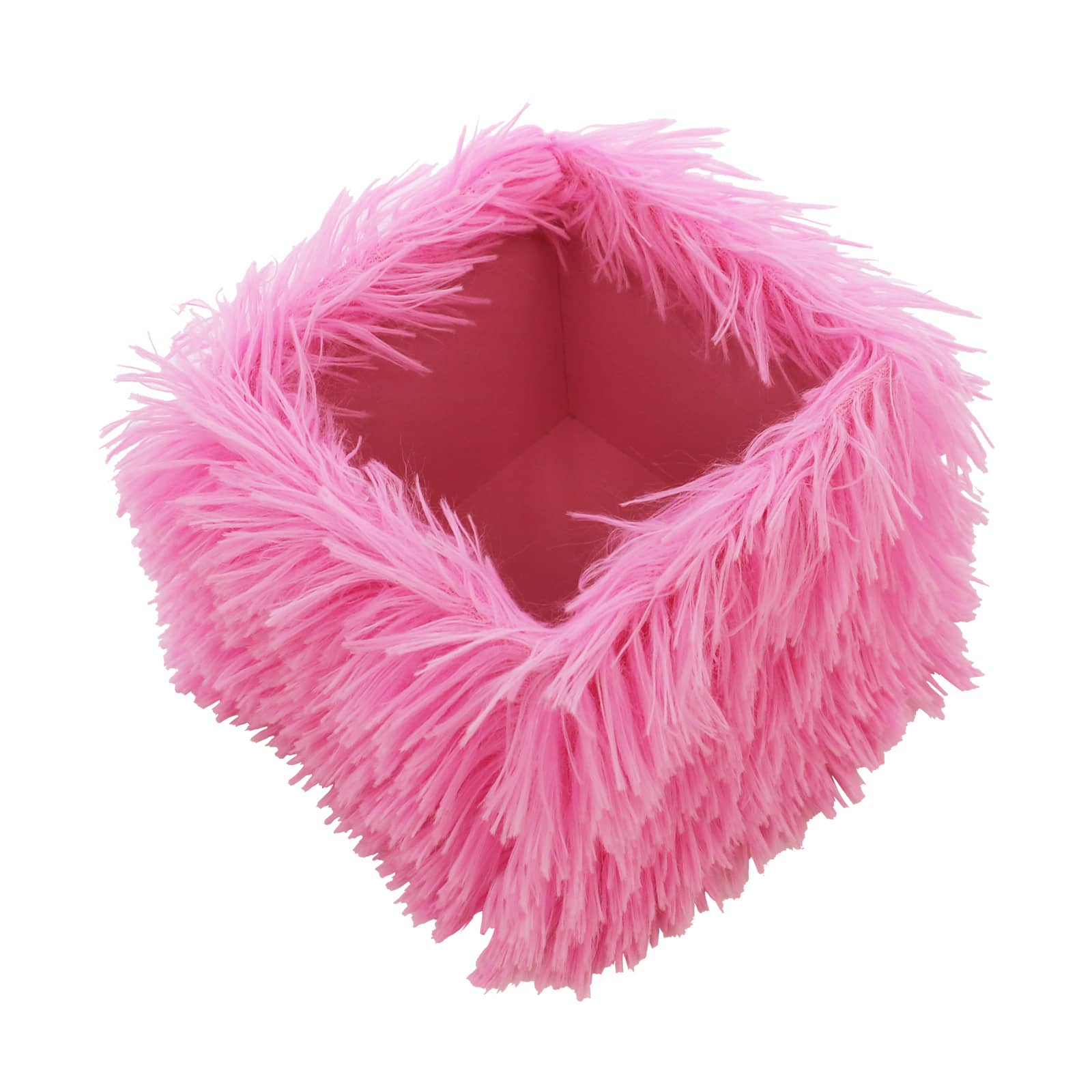4&#x22; Pink Faux Fur Decorative Container by Ashland&#xAE;