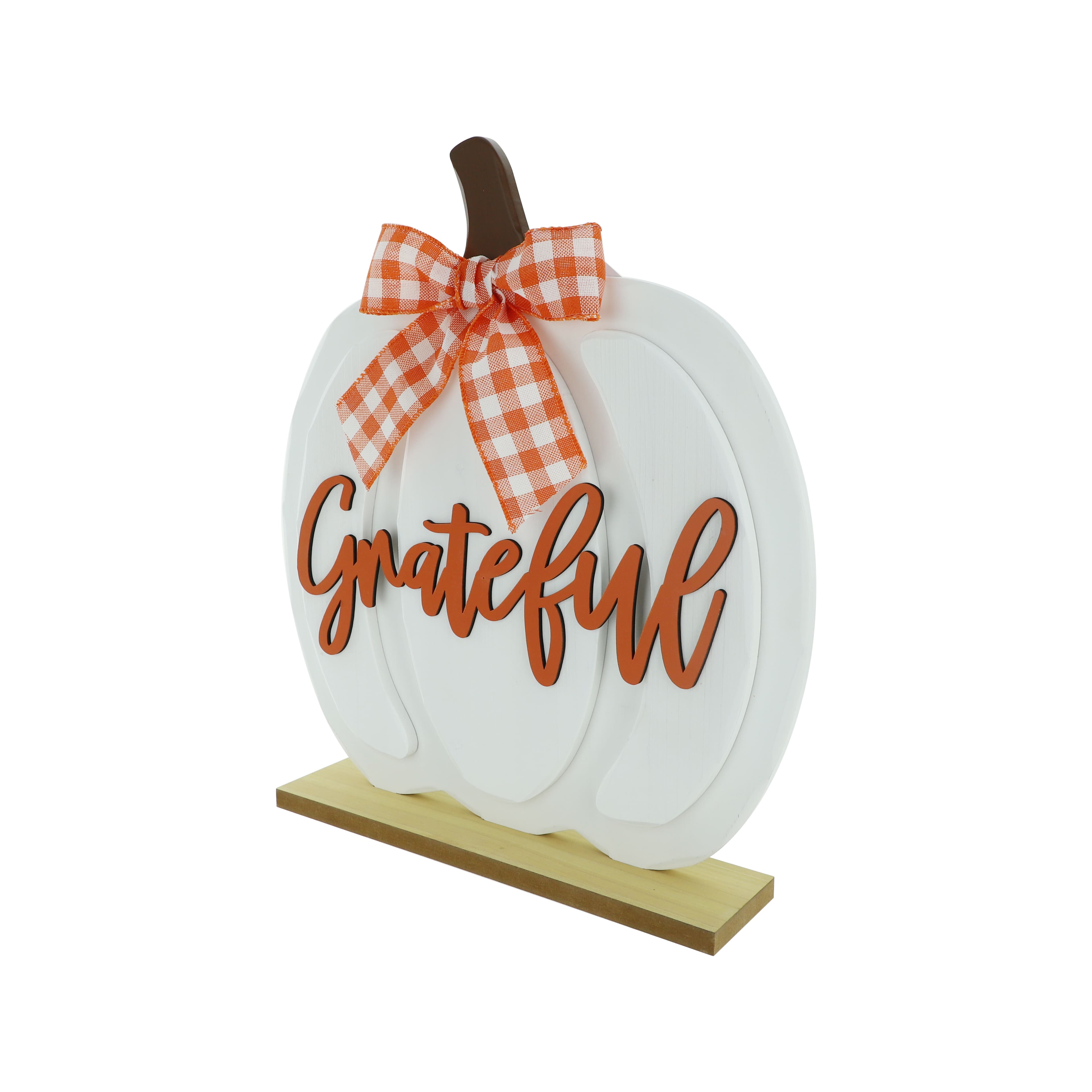 15.5&#x22; Grateful Pumpkin with Ribbon Tabletop D&#xE9;cor by Ashland&#xAE;