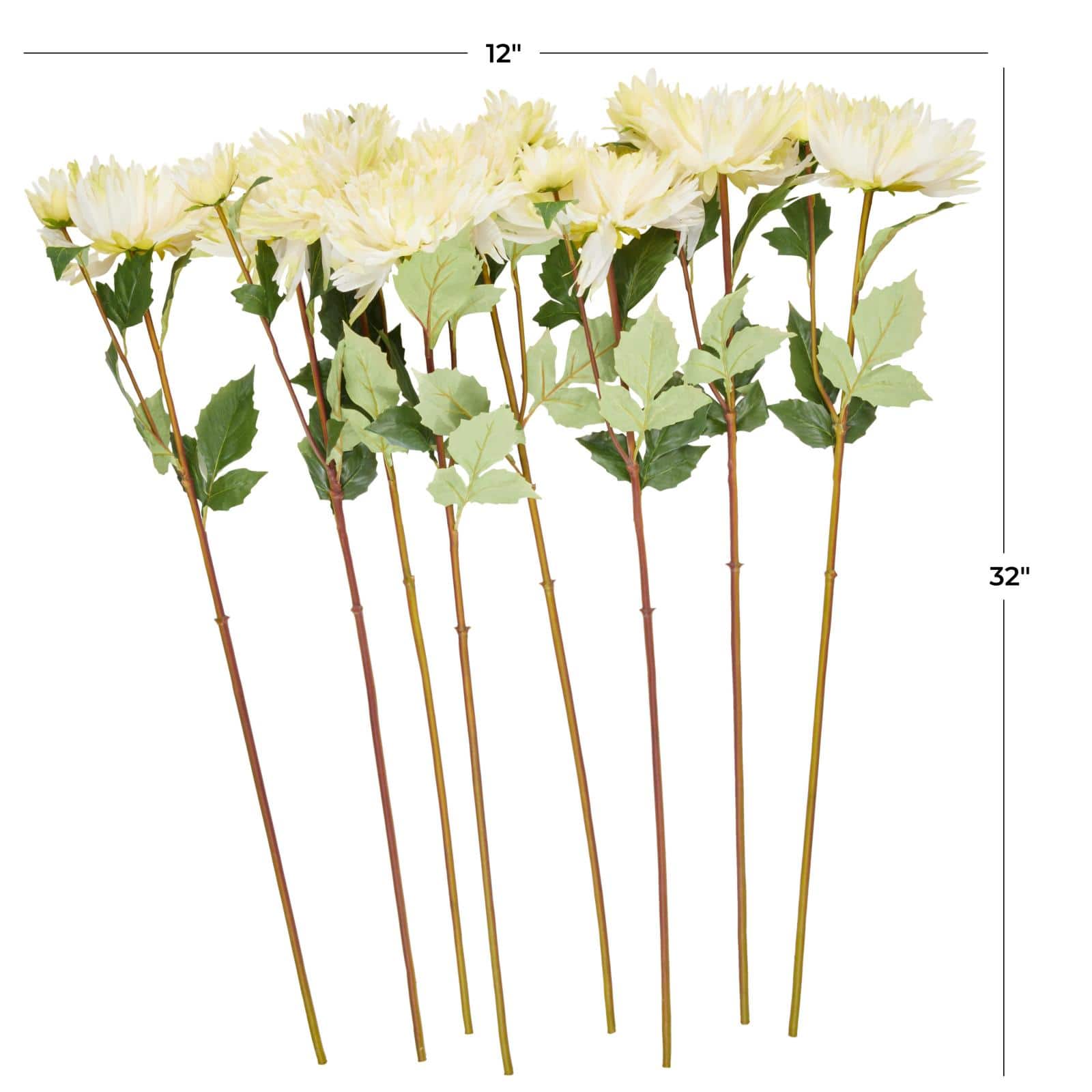 32" White Dahlia Artificial Flower Stem, 8ct.