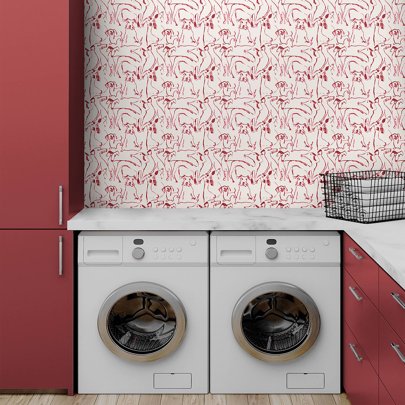 Surface Style Dog Doodle Ink Peel &#x26; Stick Wallpaper