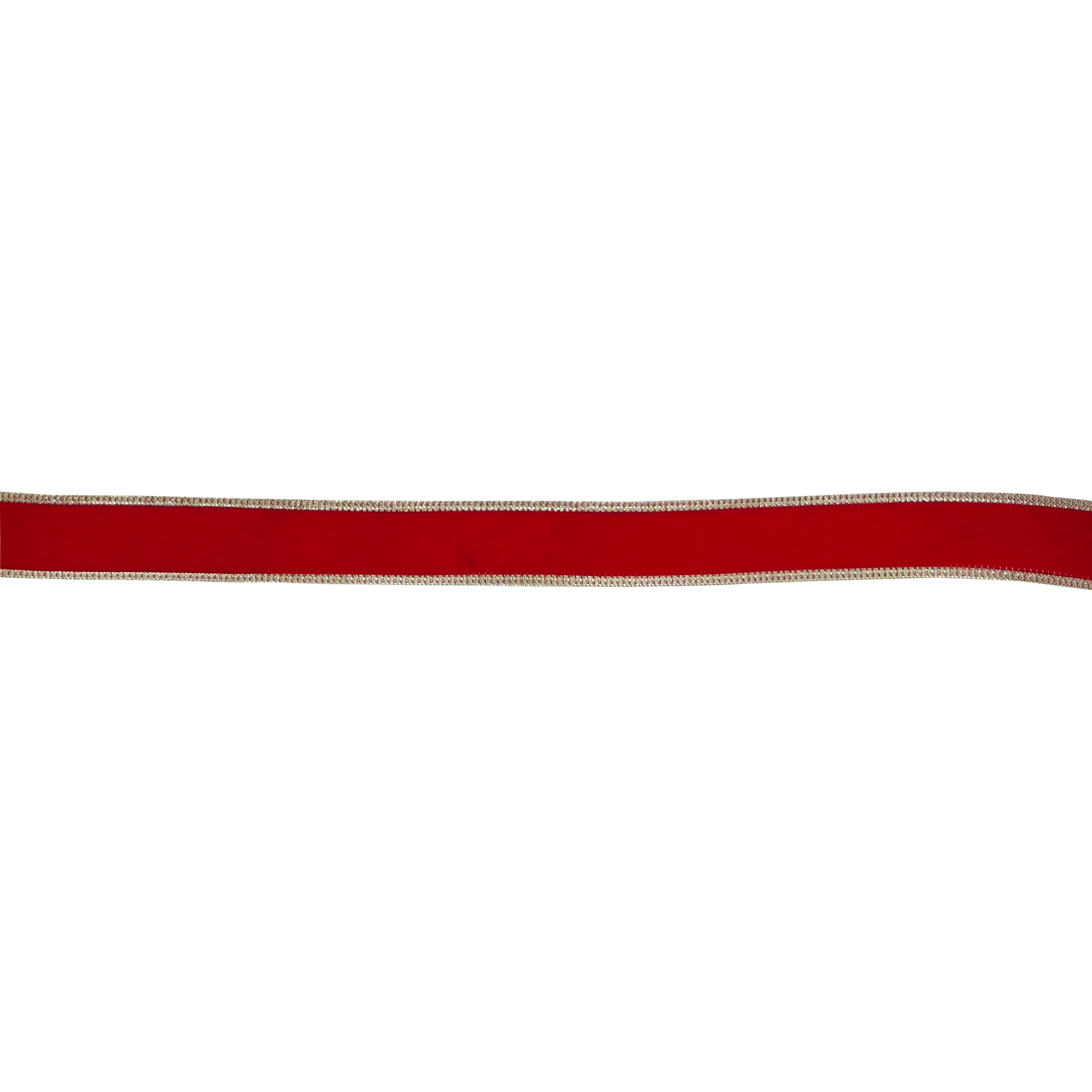 7/8&#x22; x 30ft. Red Velvet with Gold Edges Ribbon by Celebrate It&#xAE;