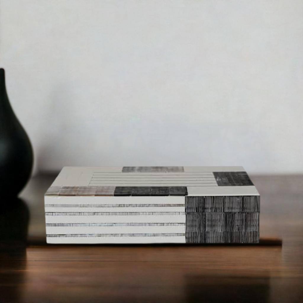 Hello Honey® 10" Multicolored Decorative Mixed Material Storage Box with Horn Inlay