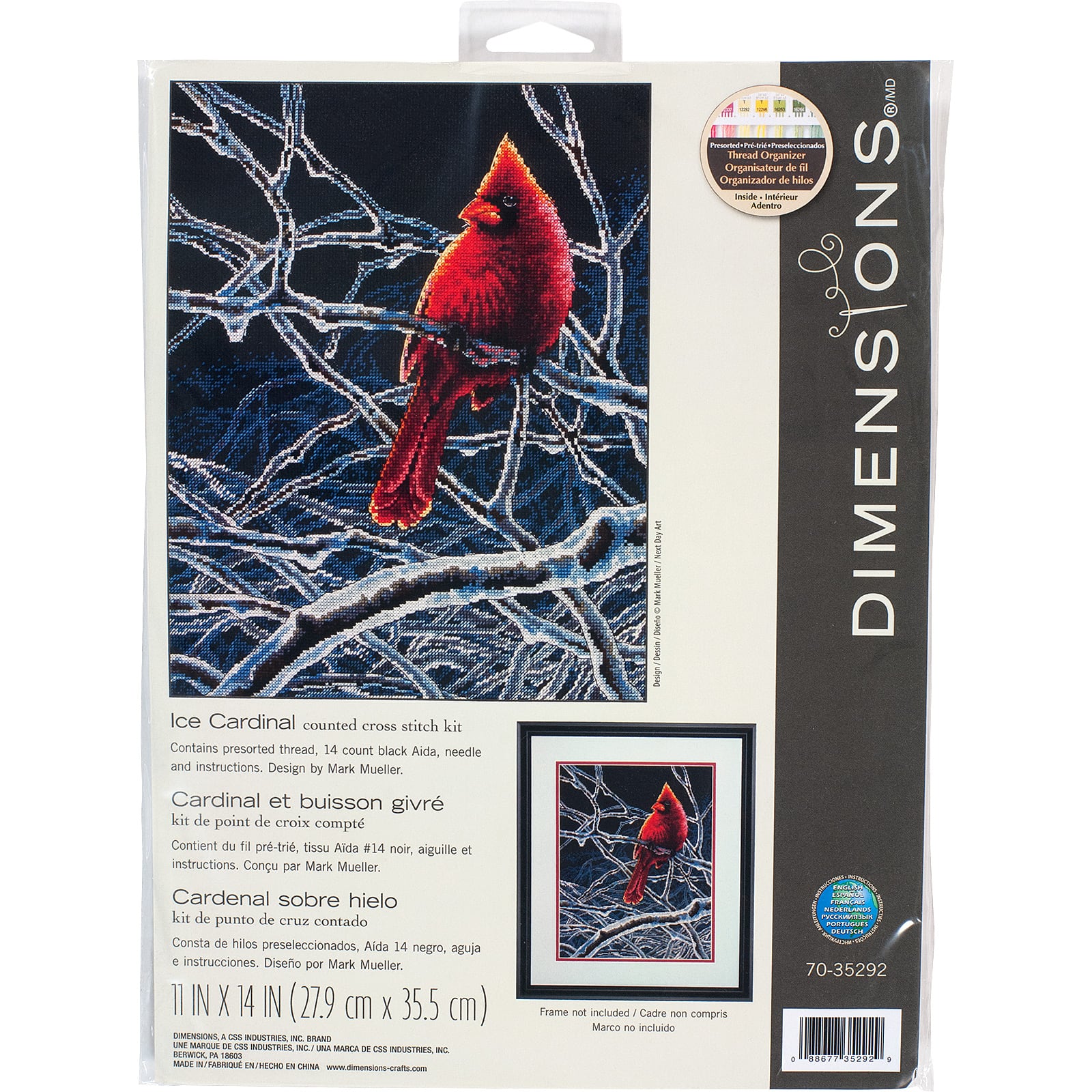 Dimensions Needlecrafts 35292 Ice Cardinal Counted Cross Stitch Kit 