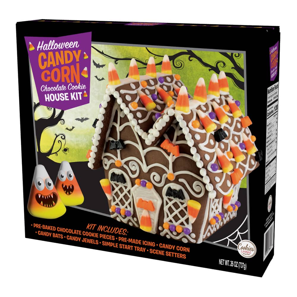Cookies United Halloween Candy Corn Chocolate Cookie House Kit