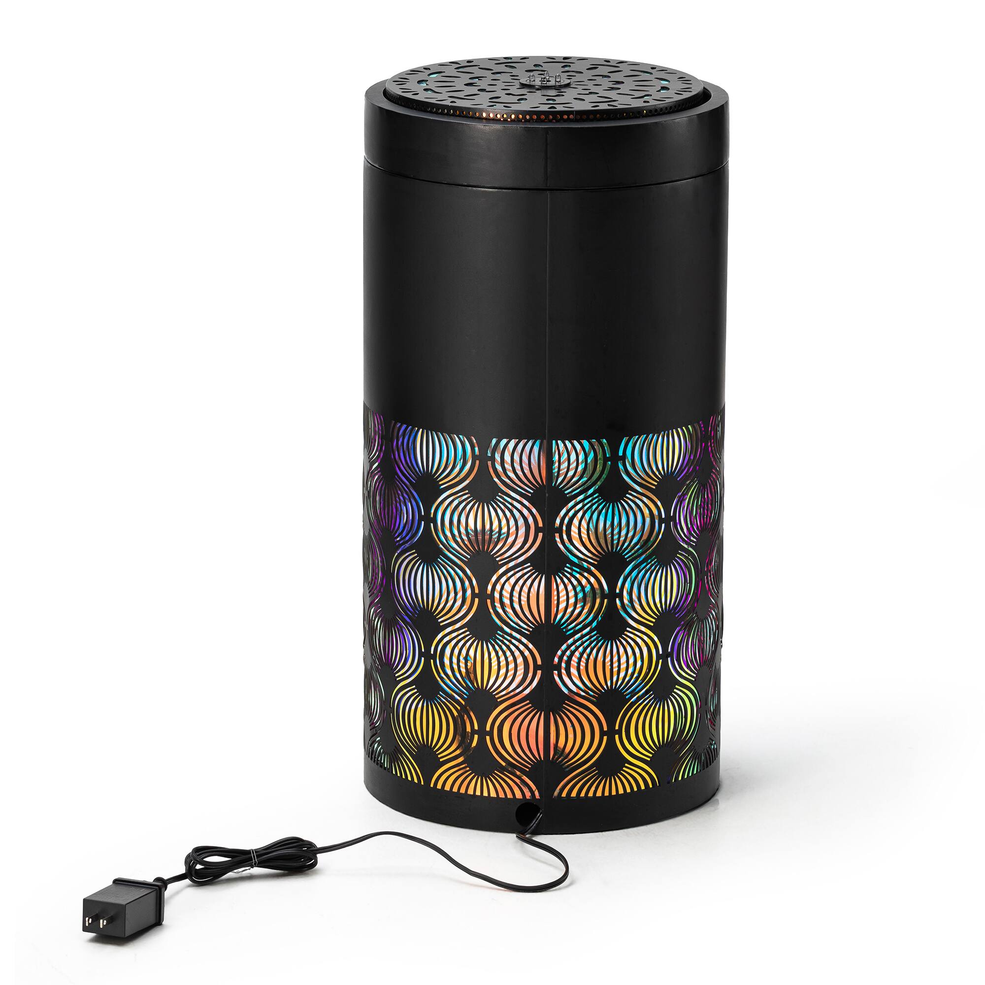 Glitzhome&#xAE; 24&#x22; Metal LED Cutout Pattern Outdoor Fountain