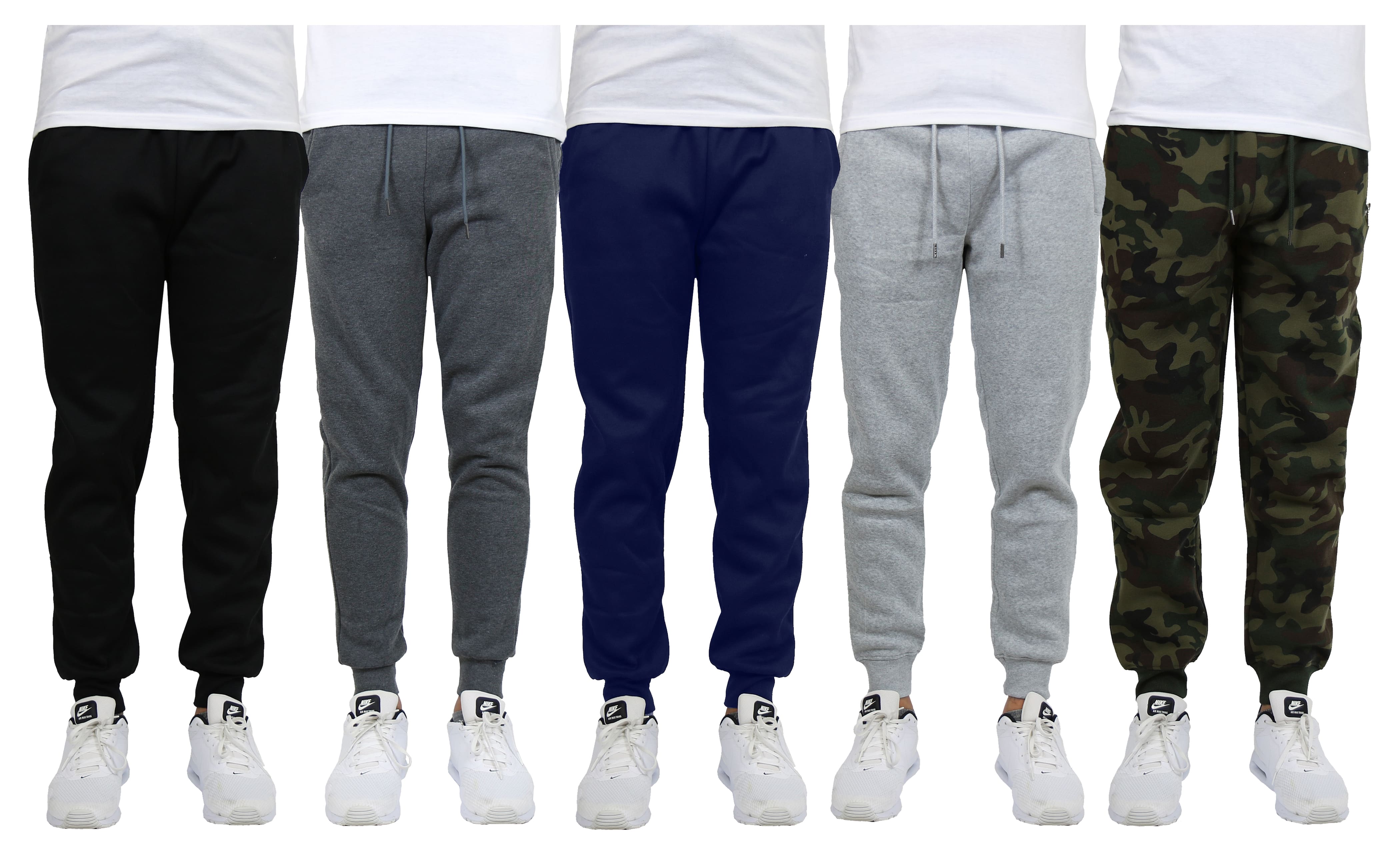 Galaxy by Harvic Fleece-Lined Men's Jogger Sweatpants 5 Pack