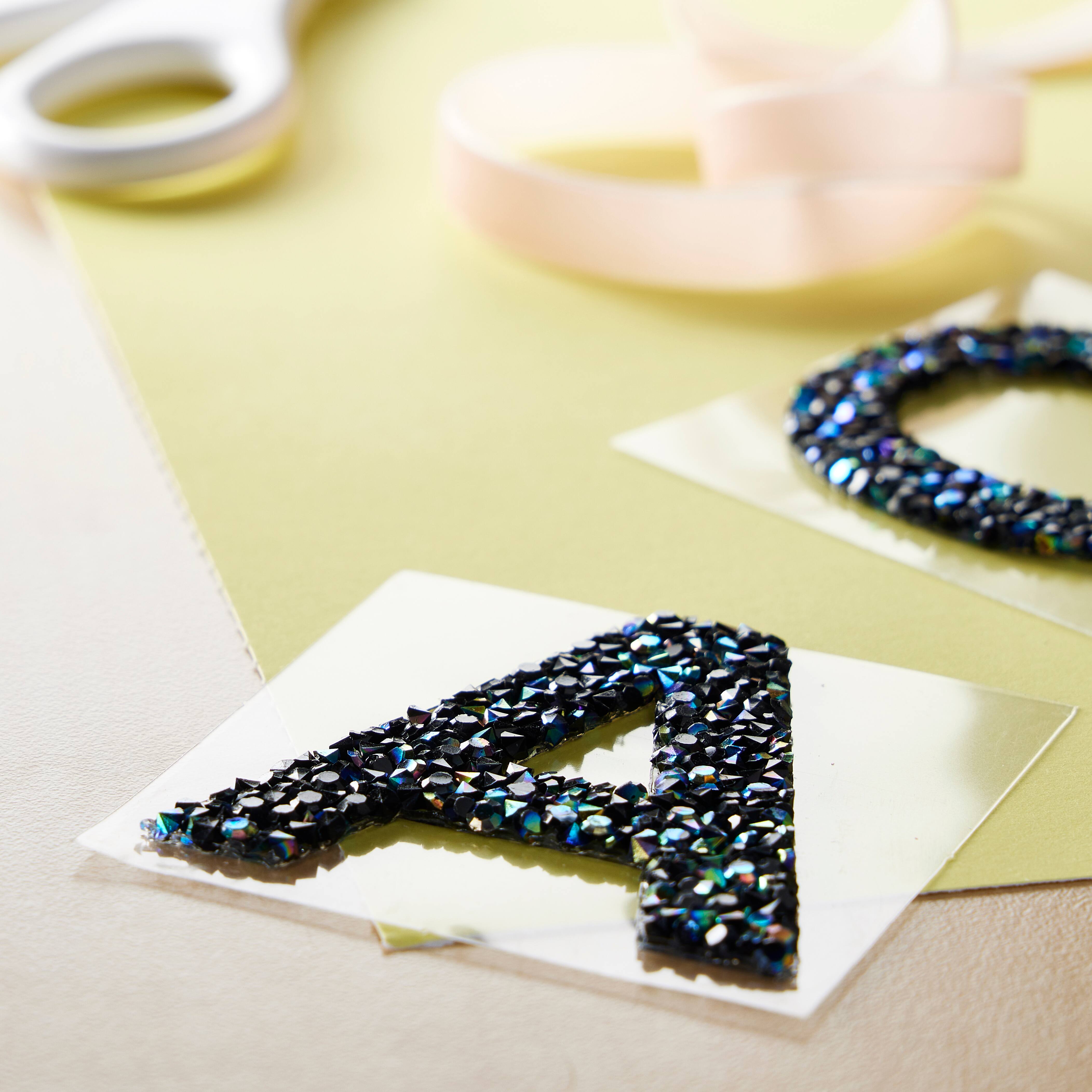 12 Pack: Black AB Letter Bling Sticker by Recollections&#xAE;