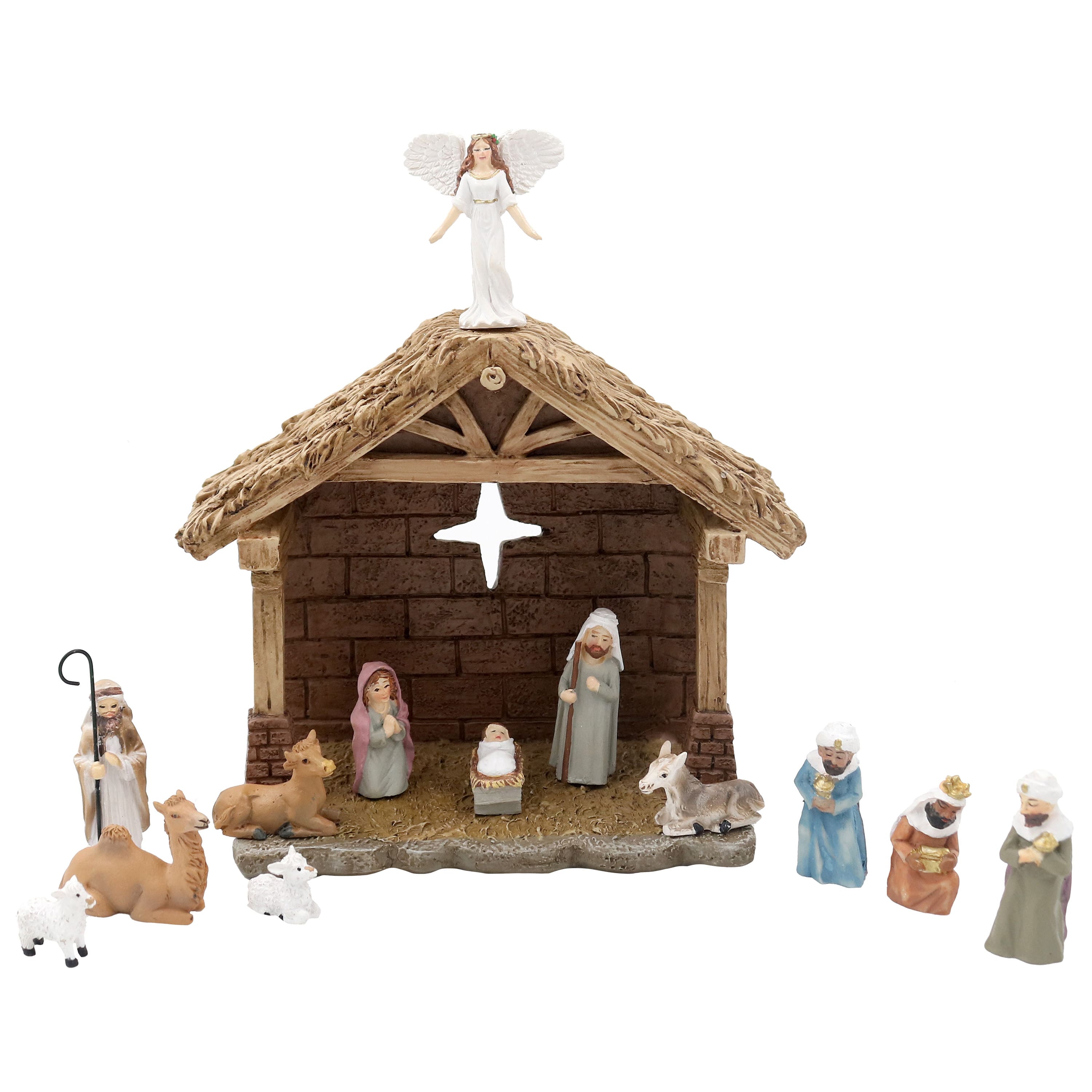 Mini Shepherd & Lambs Decoration Set by Ashland®