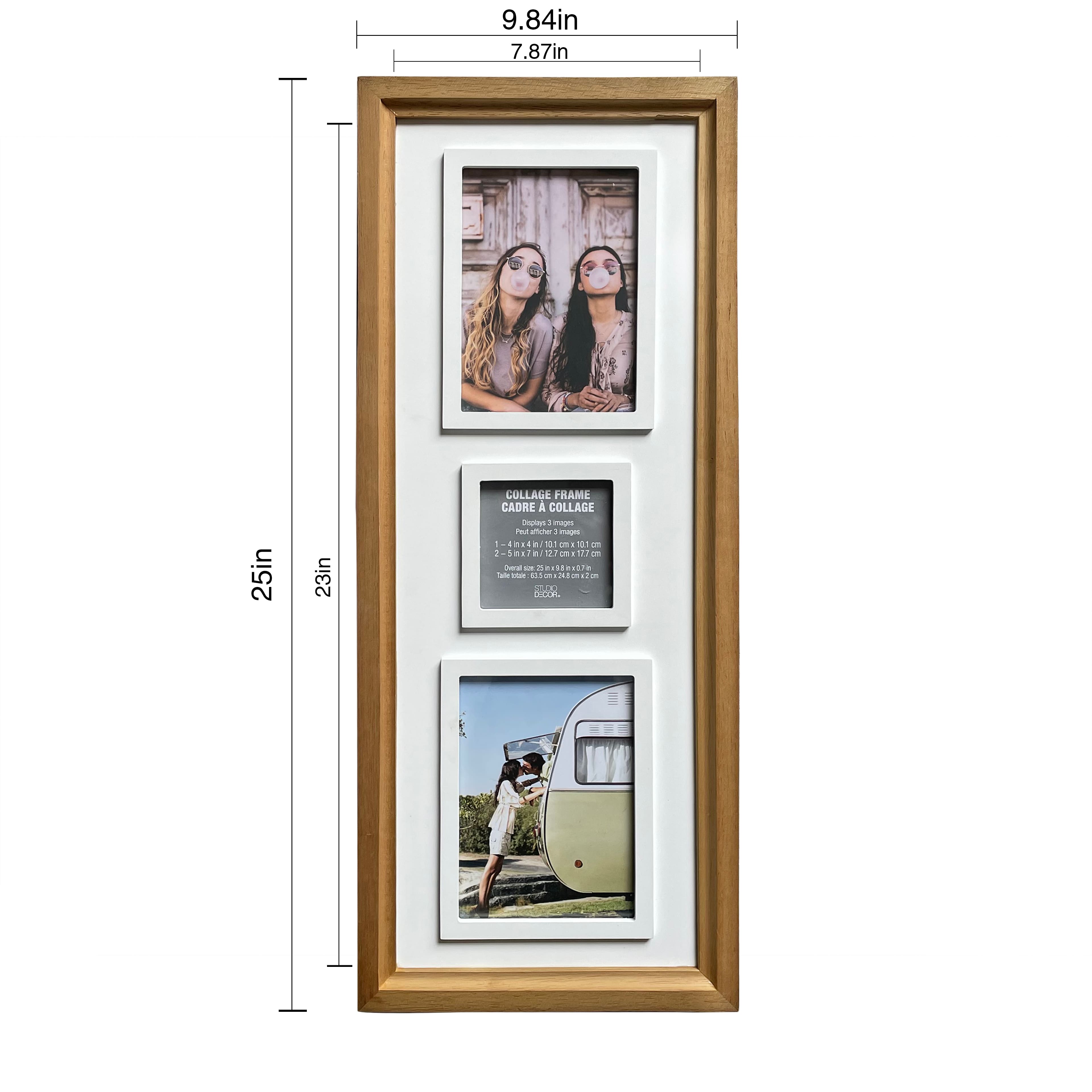 3 Opening Natural Woodgrain Collage Frame with Raised Mat by Studio D&#xE9;cor&#xAE;